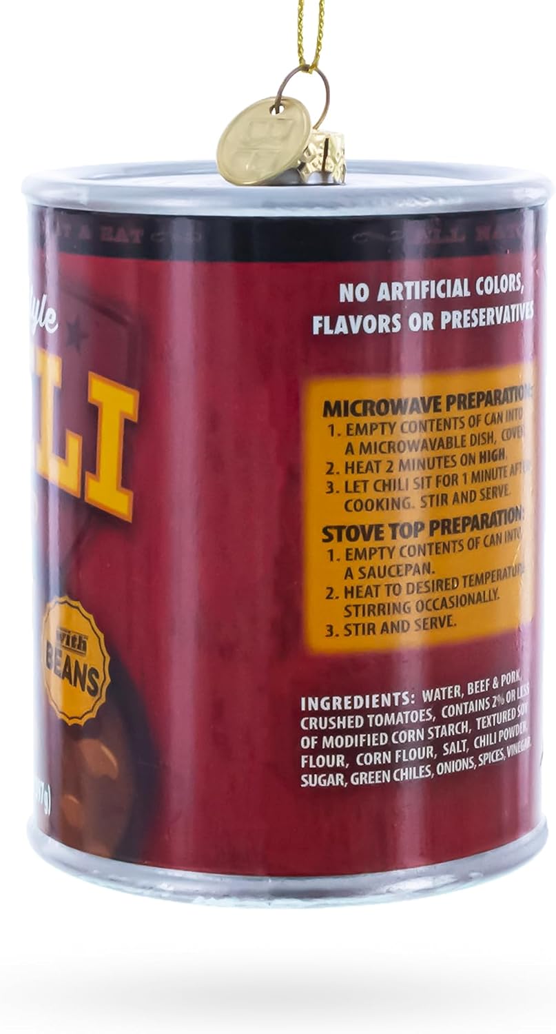 Chili Soup Can Glass Christmas Ornament - Image 2