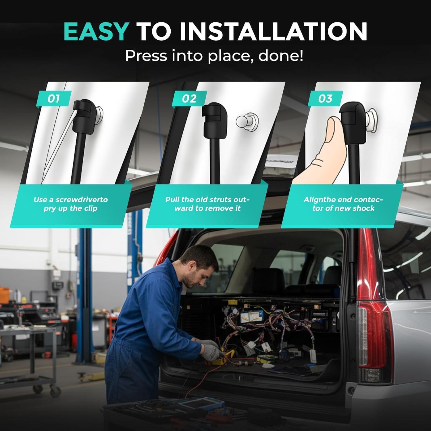 HelloAuto Rear Hatch Lift Supports for Jeep Grand Cherokee 2011-2013, Liftgate Tailgate fit for 2011-2013 Cherokee with Power Liftgate & Added Roof Ladder(Set of 2)