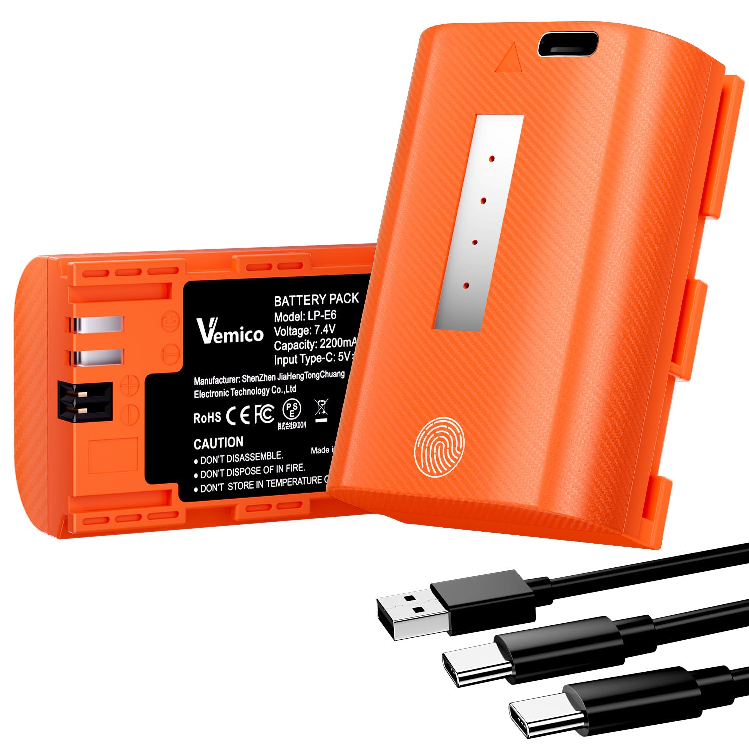 Amazon.co.jp: Vemico LP-E6/LP-E6N 互換バッテリー2個セット