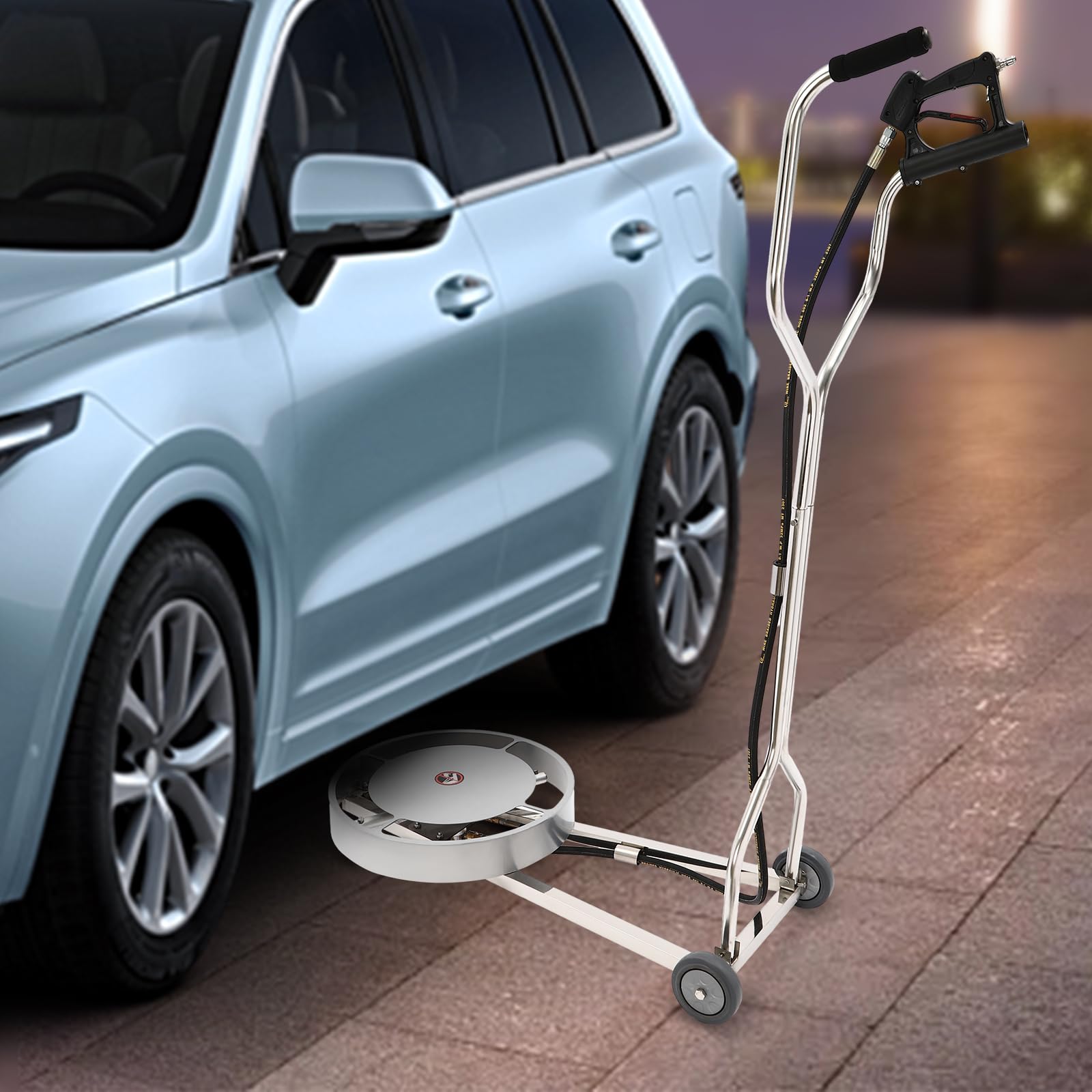 Limpiador de alta presión, limpiador de chasis de coche, con boquilla y ruedas de aluminio y acero inoxidable para camiones SUV y vehículos de construcción
