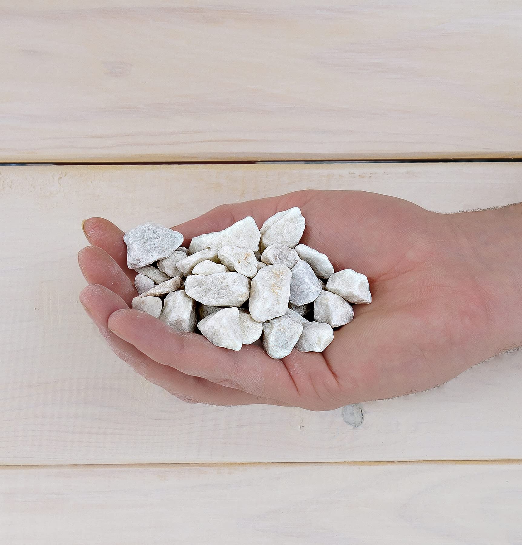 Ghiaia Bianco 1,8Kg - Ghiaia per Acquario - Sassolini Decorativi per Vasi - Sassi Decorativi per Vasi - Ghiaia per Vasi - Sassolini per Acquario - Ghiaia per Giardino (12-18 mm)