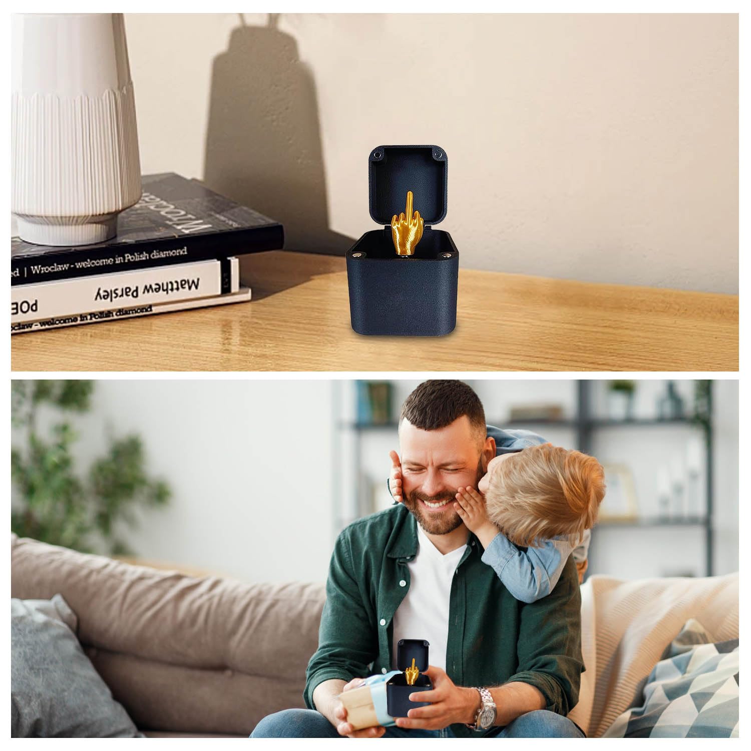 Middle Finger in a Box Gifts, Hilarious Novelty Gag Gift for Adults | Funny Home Office Desk Decor, Prank Pop Up Gift, Surprise Stress Relief Present for Christmas Men Women