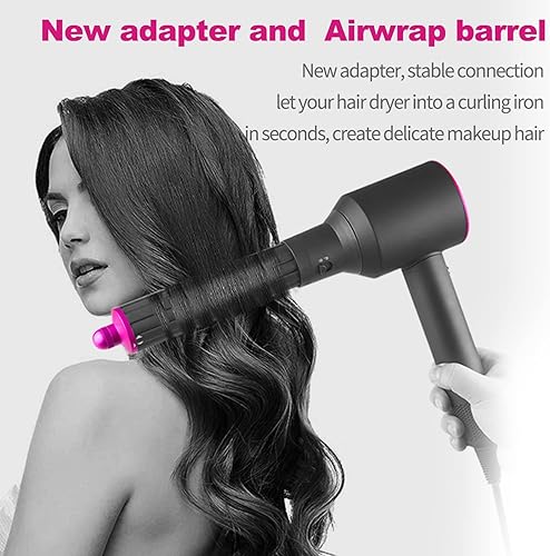 Miniatura 2 de Herramientas de peinado 3 en 1 con barriles de rizar el cabello estándar de 16 pulgadas adaptador de conversación y cepillo voluminizador redondo