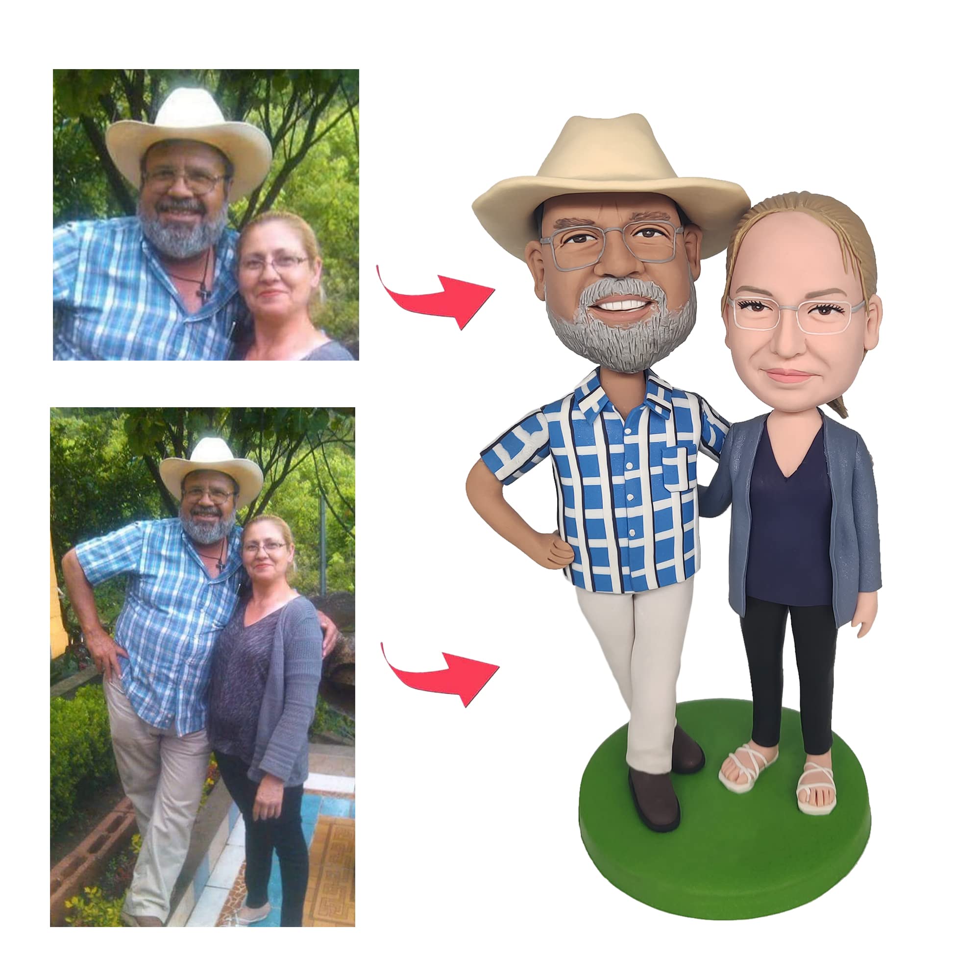 Figuras de Bobblehead personalizadas para dos personas con forma de pareja bailarina, para parejas, según tus fotos