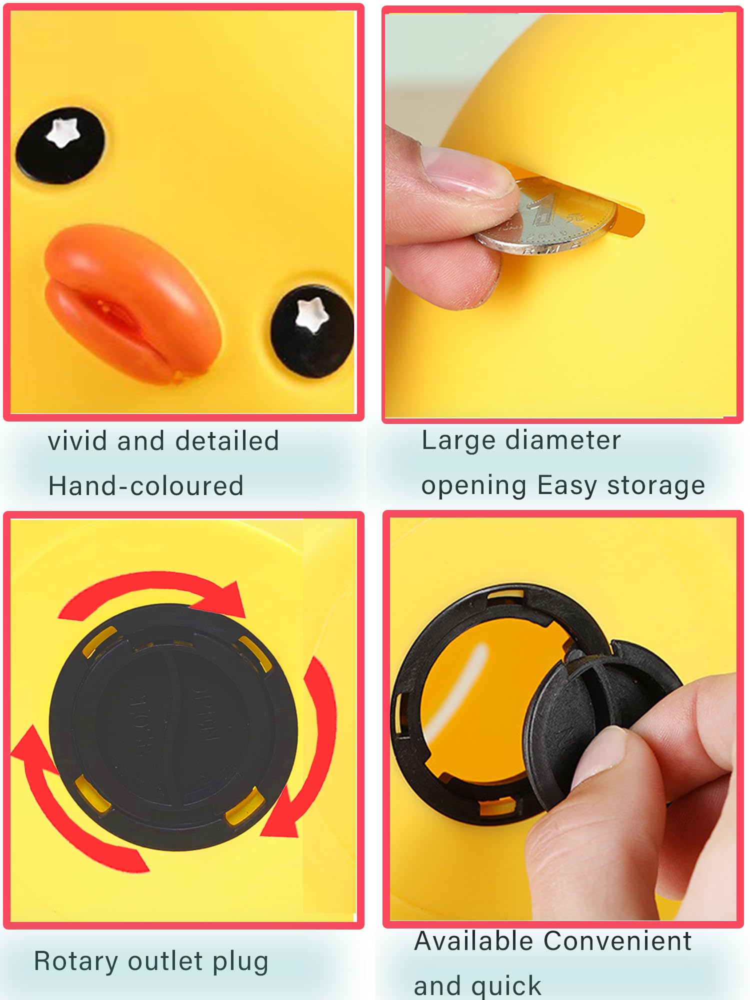 Amazon.co.jp: ダックコインマネーバンク、壊れない貯金箱、ダッククリエイティブマネーバンク、キッズコインバンク、800枚のコイン を収納可能、誕生日、クリスマス、ベビーシャワーのための実用的なギフト(イエローダック)。 : Toys & Games