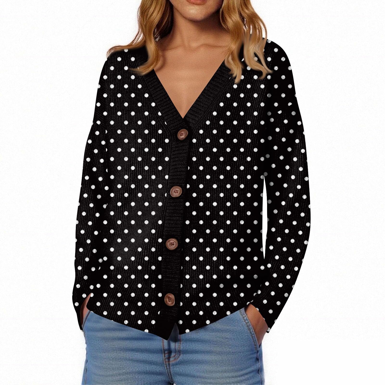 Womens Cardigan Sweaters Lightweight Button Up Oversized Cardigan Sweater V Neck Knit Fall Cardigans for Women