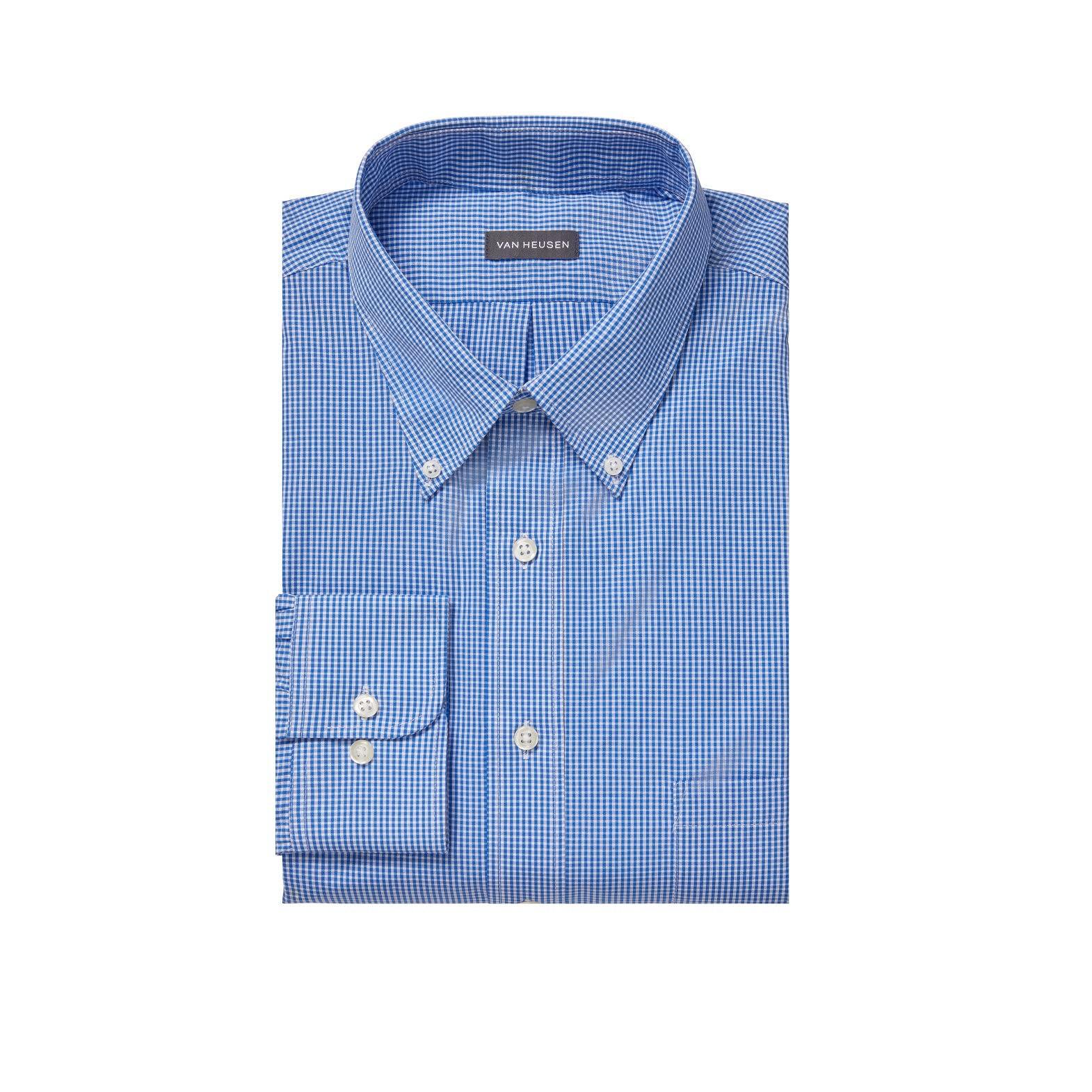 Van Heusen Men's Regular Fit Gingham Button Down Collar Dress Shirt - Amazon Exclusive