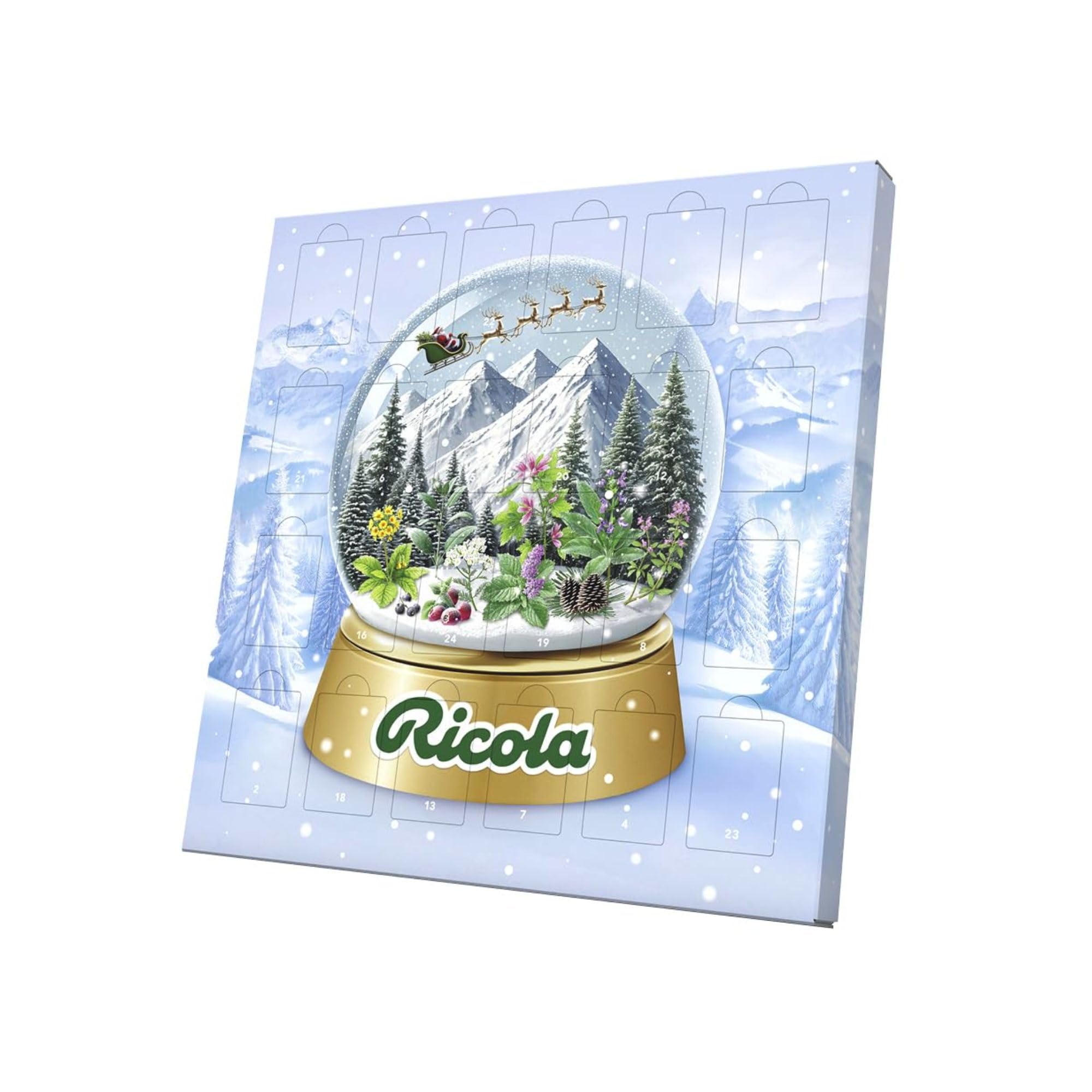 Ricola Adventskalender 2025, 24 Türchen, Mix aus Kräuter-Bonbons, Süßigkeiten Weihnachts-Kalender, geeignet für Kinder und Erwachsene, 1 x 360g (Verpackungsdesign kann abweichen)