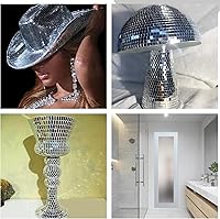 Vista 7 de Azulejos de espejo autoadhesivos, 5100 piezas de azulejos de mosaico, calcomanías de azulejos de bola de discoteca, piezas de espejo de mosaico Plata