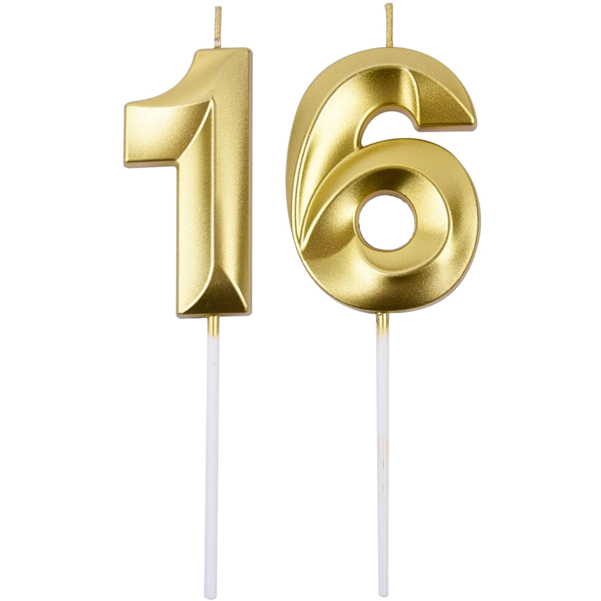 Gold Number 21 Birthday Candle Set - Elegant Cake Decoration -11