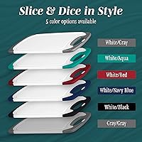 Vista 6 de Tablas de cortar para cocina, tabla de cortar sin BPA, diferentes tamaños y asas antideslizantes, juego de tablas de cortar reversibles, grandes