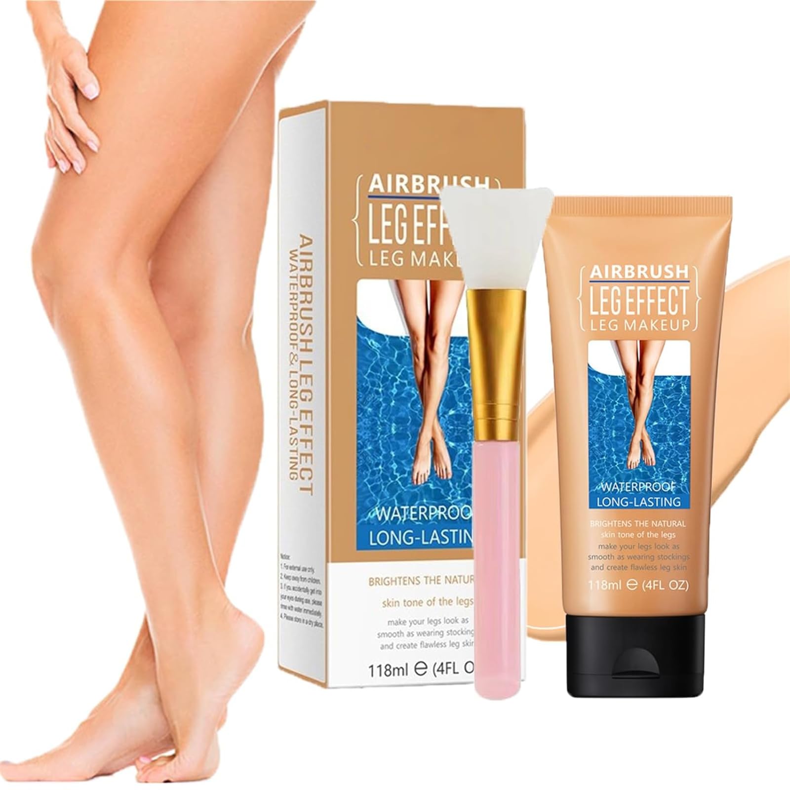 Trucco per le gambe impermeabile senza trasferimento, lozione per il trucco delle gambe, trucco per coprire le vene delle gambe, Trucco per coprire la cicatrice del corpo (#2)
