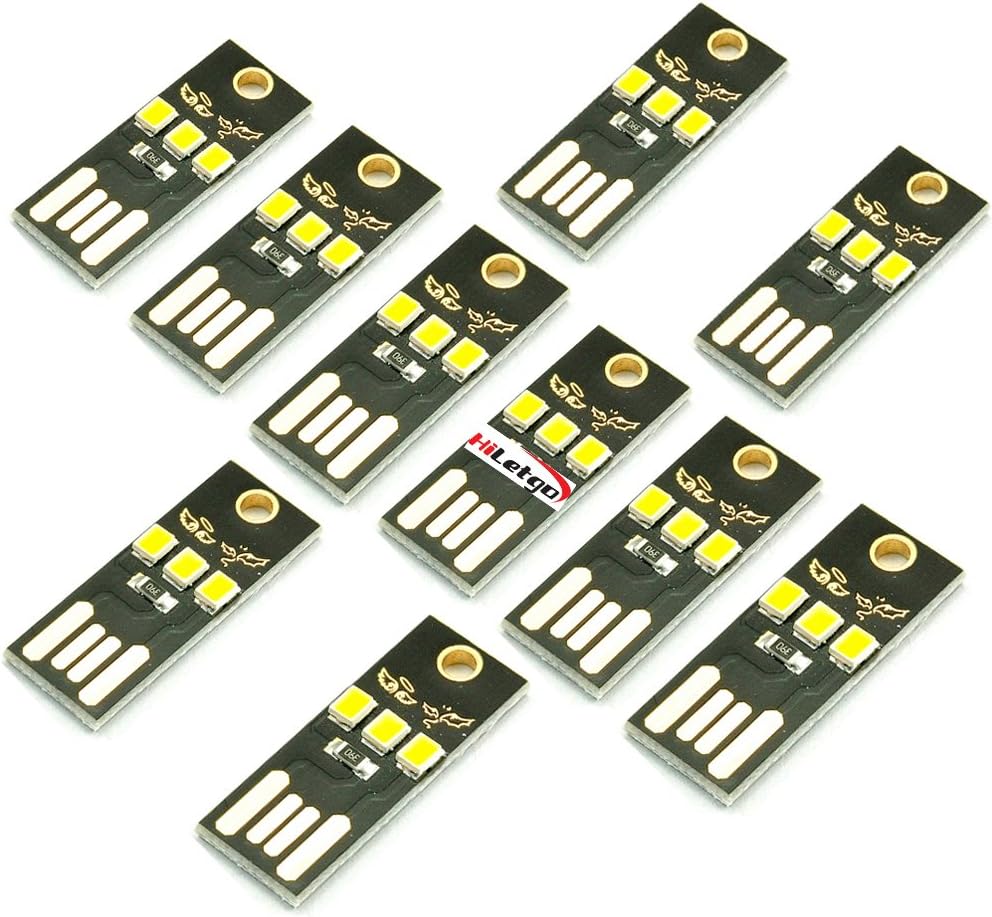 HiLetgo 10PCS Super Mini USB Light Ultra Slim USB Light for Laptop/Keyboard/Camping