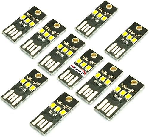 HiLetgo 10PCS Super Mini USB Luz Ultra Slim USB Luz para LaptopTecladoCamping