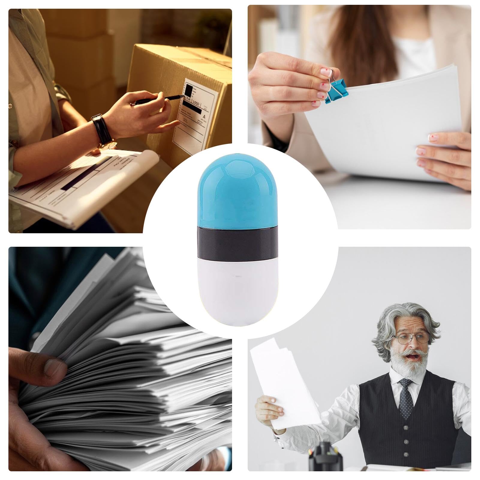 Masteelf Self-Inking Line Rolling Stamp With Dashed Lines For - View #3