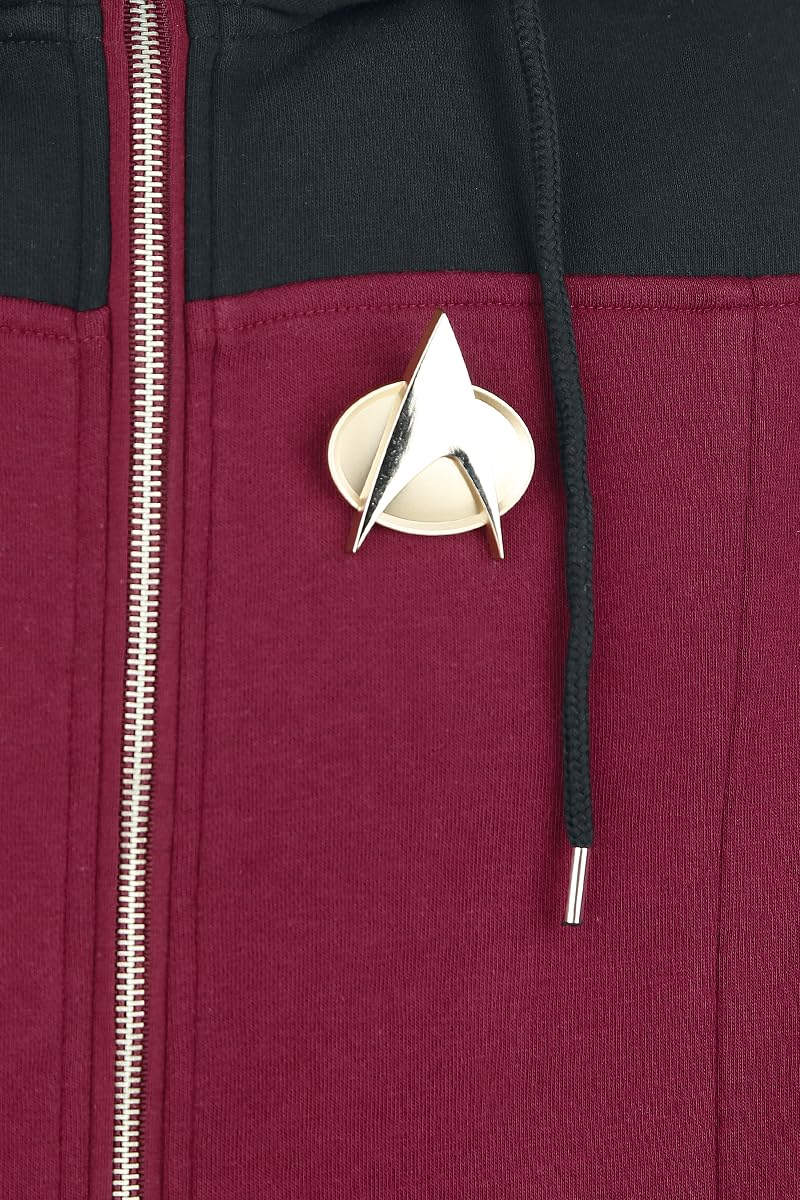 Star Trek The Next Generation Uomo Felpa Jogging Rosso/Nero 70% Cotone, 30% Poliestere Regular