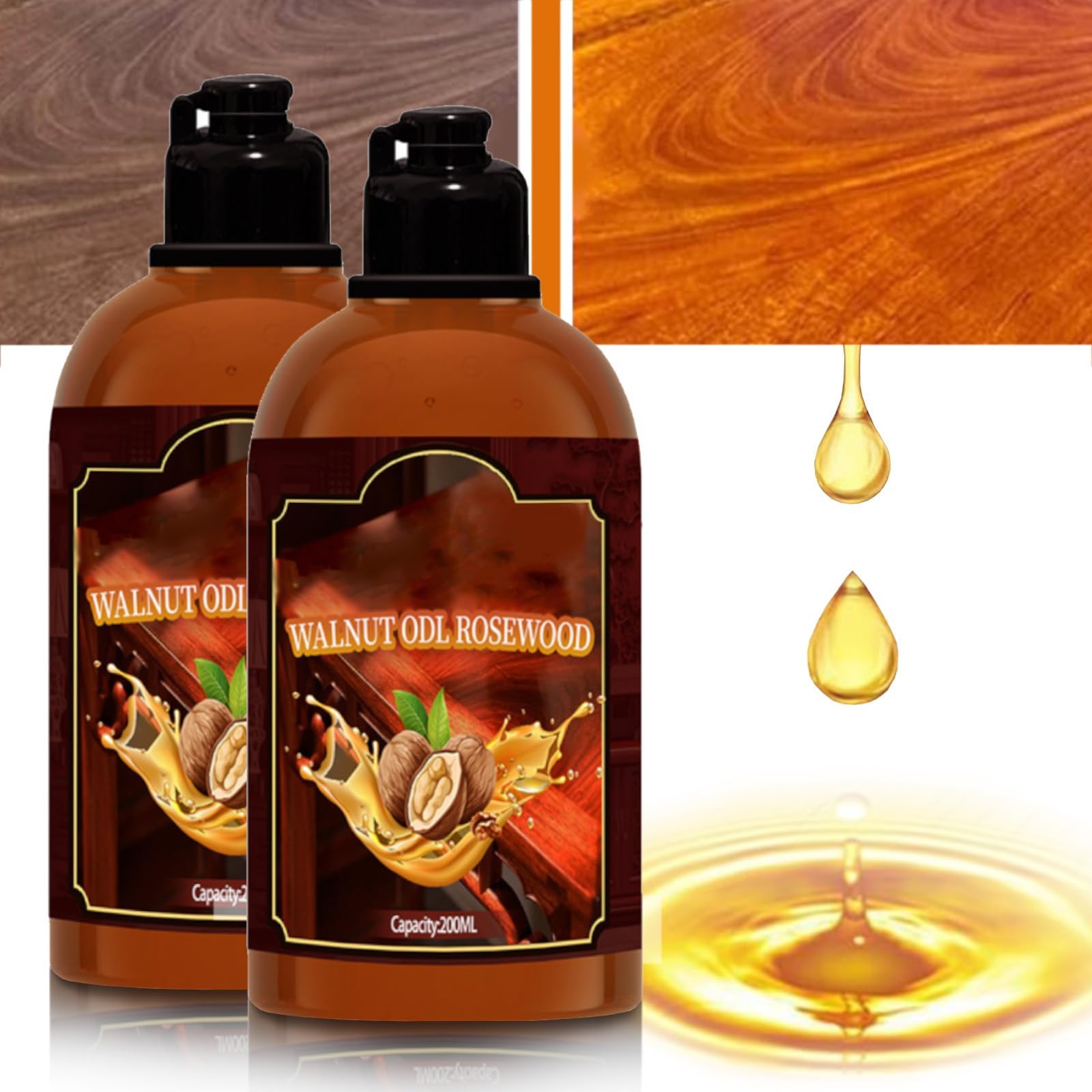 KASTWAVE Stone Polishing, 2 Pcs Walnut Oil Wood Polishing Care Wax, Natural Walnut Scented Wood Furniture Cleaner, Rejuvenates Wood Surfaces, Protects Wood from Drying or Cracking, Shiny Finish