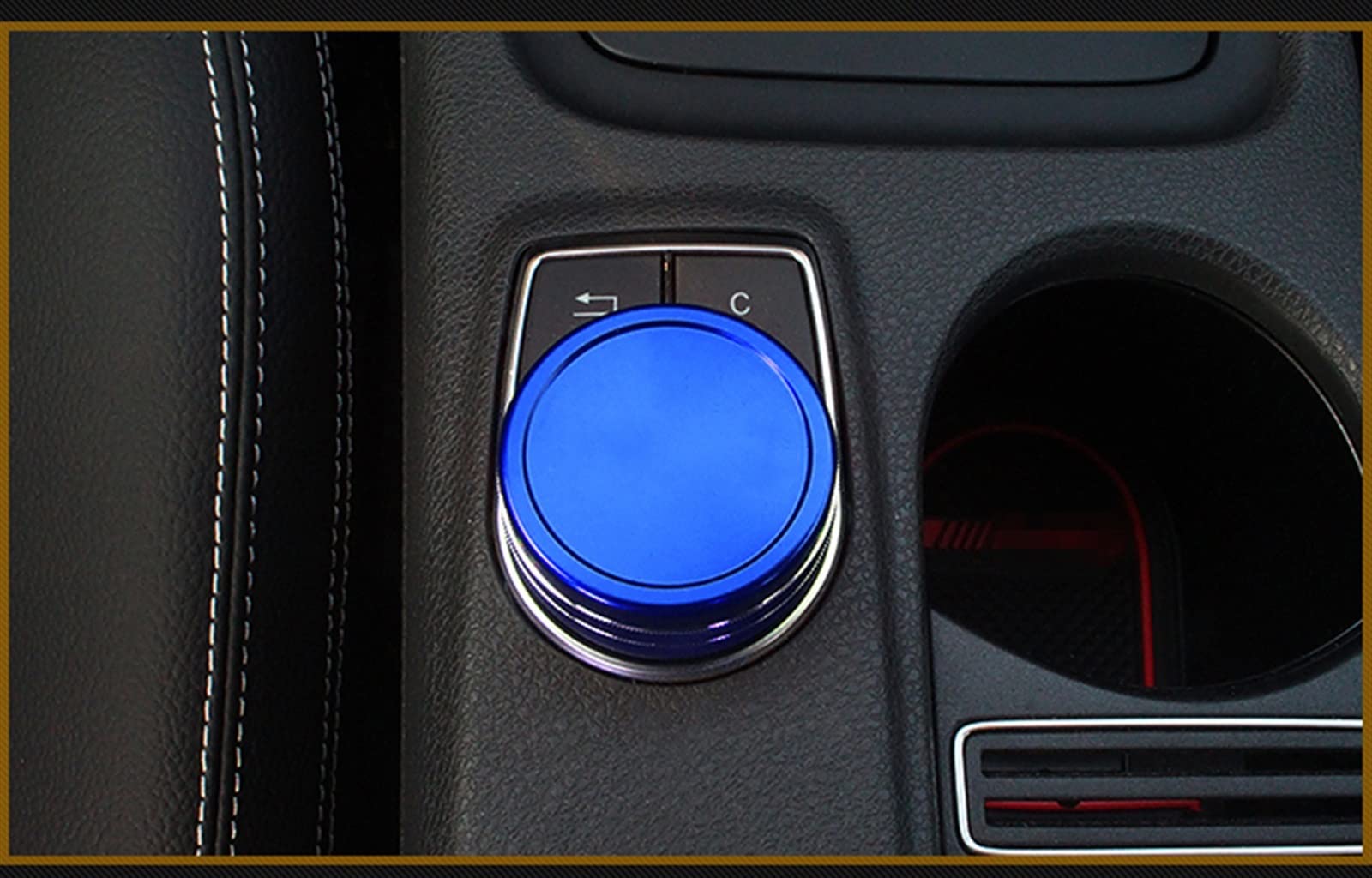 Centro Auto Console Multimediale Adesivi Per Pulsanti Della Manopola Di Navigazione Compatibile Con Mercedes Per Benz Per A B E GLA GLE CLA MB W176 W246 X156(Blue