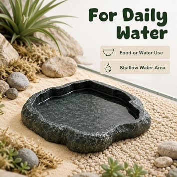 Reptile Water Bowl,Tortoise Feeding Dish 18x14x2cm