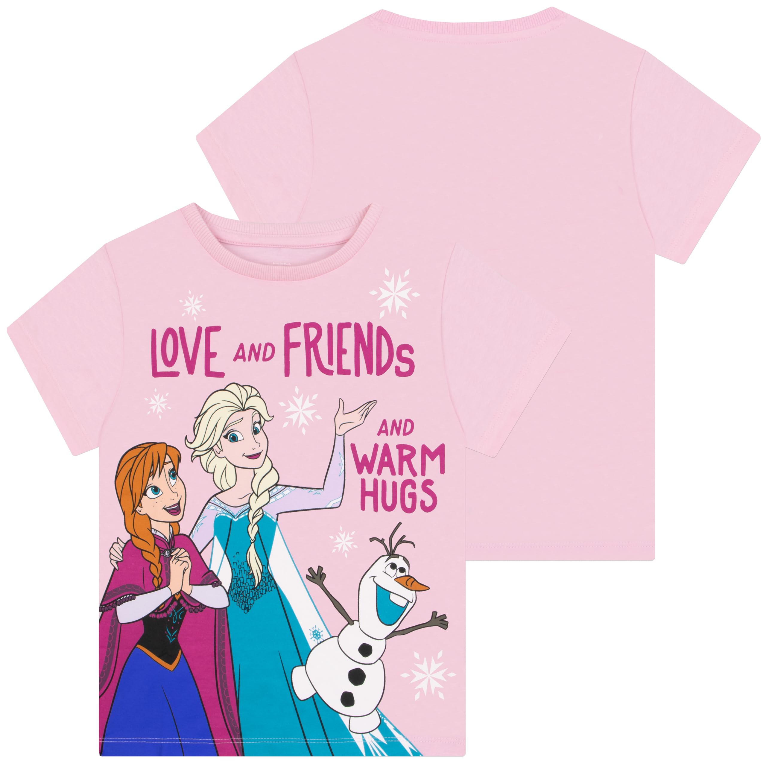 Disney Frozen Pack 3 Camisetas Niña con Elsa, Anna Y Olaf, Top Niña Manga Corta para El Verano, Ropa Niña