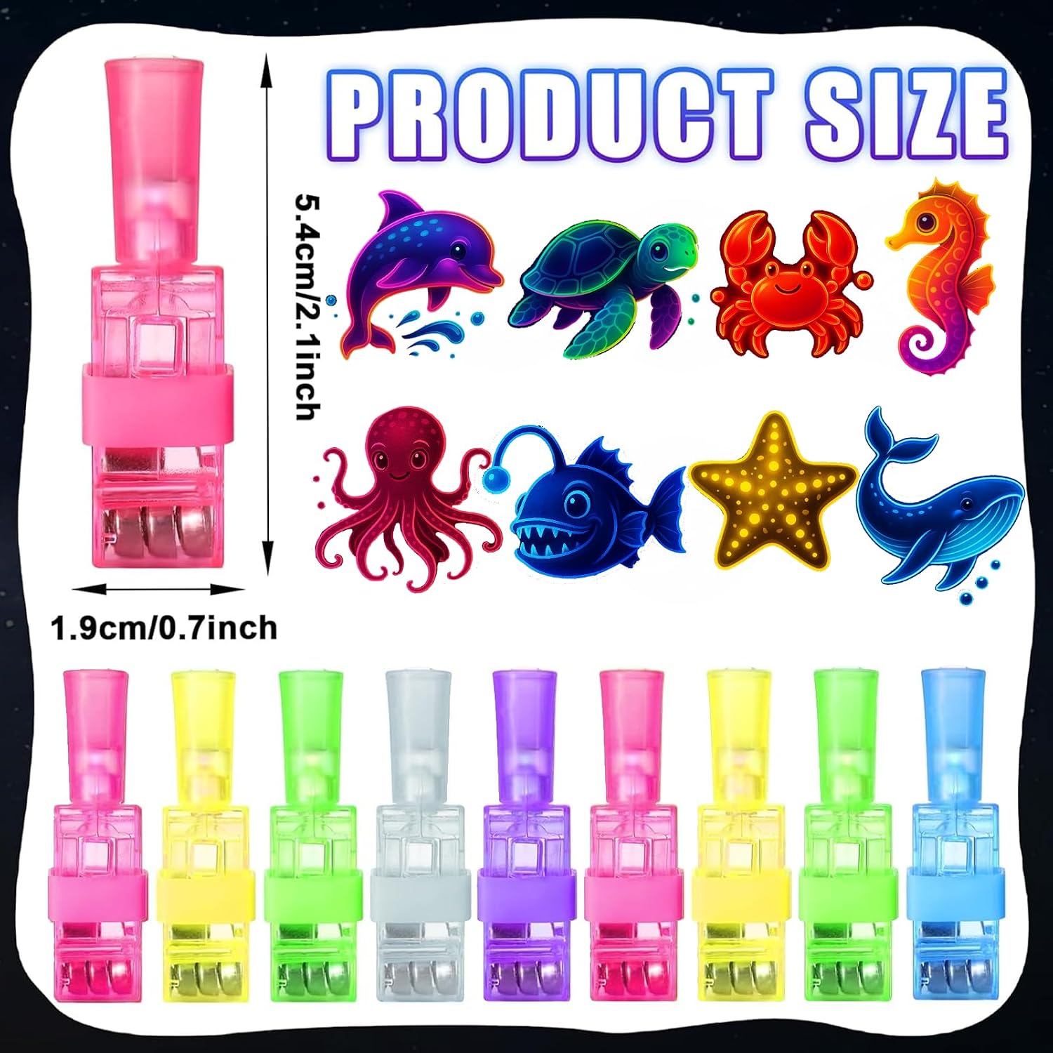 40PCS Under the Sea Party Favors Finger Lights, 8 Designs Light Up Finger Lights for Birthday Party Favors, Goodie Bag Stuffers Bulk Party Favors, Light Up Party Favors for Gamer Birthday Decorations