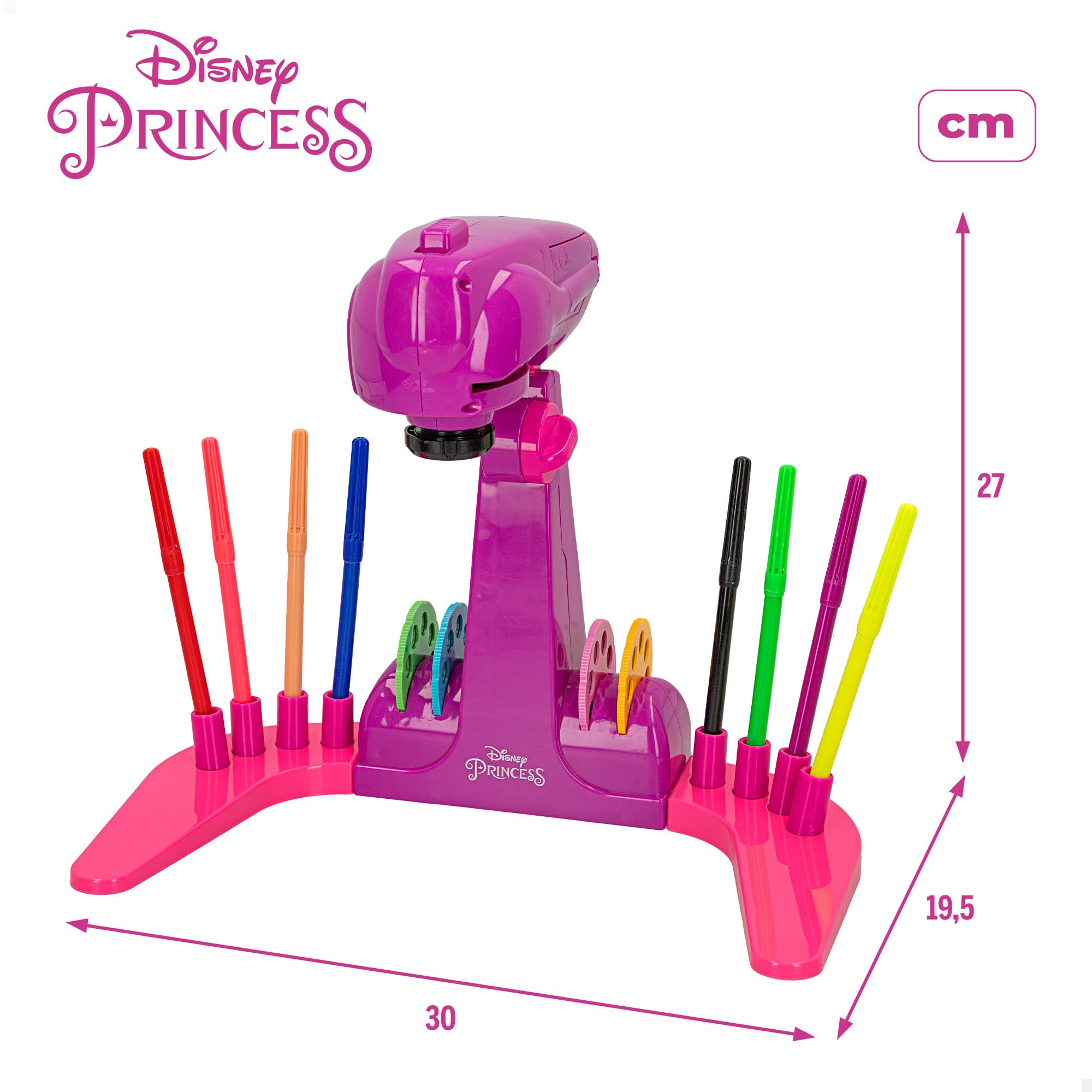 Lisciani Giochi - Escuela de dibujo con proyector de PRINCESAS DISNEY - Para niños a partir de 3 años - Aprende a dibujar con modelos proyectados - Incluye modelos, papel y lápices - Juego creativo — view 3