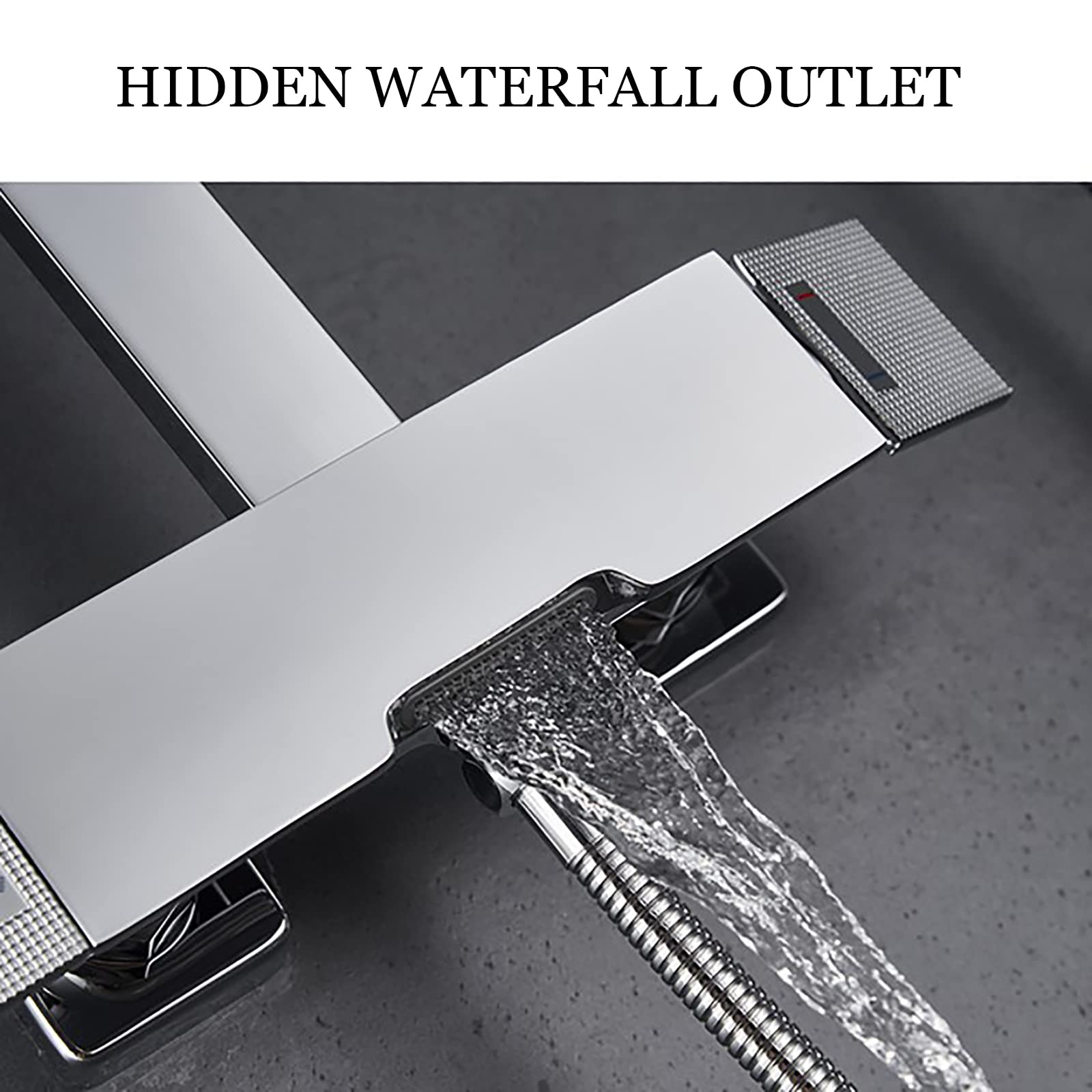 Zestaw prysznicowy z głowicą prysznicową, bateria prysznicowa, zestaw natryskowy montowany na ścianie, zestaw prysznicowy z deszczownicą o regulowanej wysokości i 3-,Brushed Gold