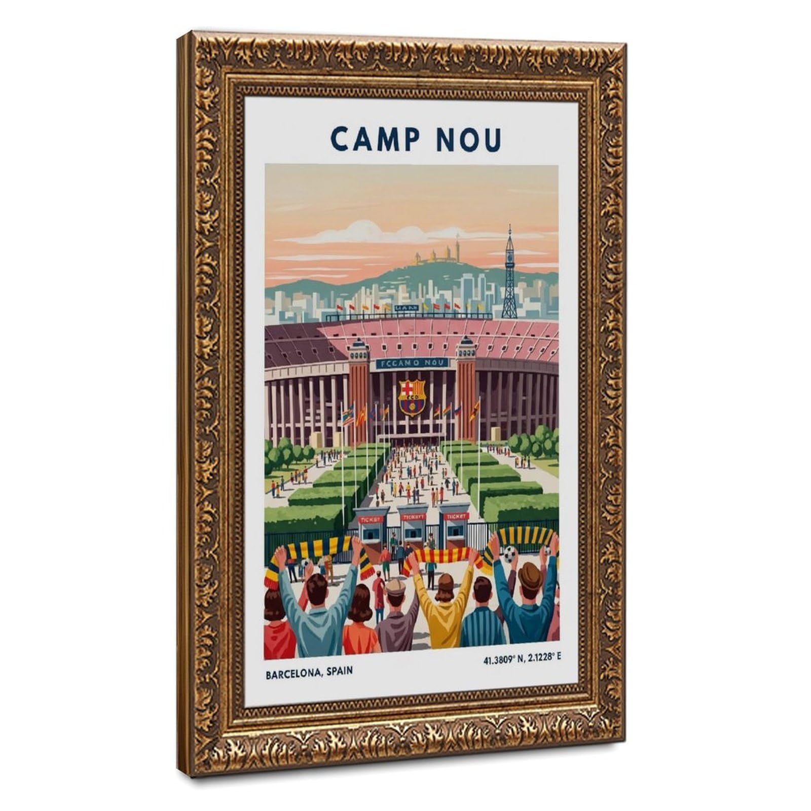 Camp Nou Barcelona Canvas Poster for Office Decor Gift