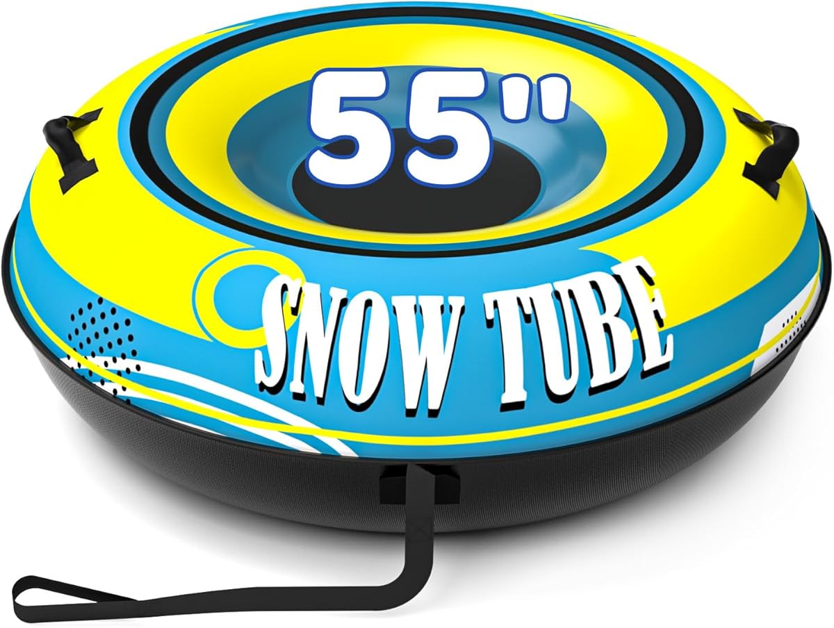 EPN Heavy Duty Snow Tube with Premium Oxford Covers and Handles for Adults, Thickened Bottom Inflatable Snow Sled Sledding Toboggan Winter Outdoor Fun