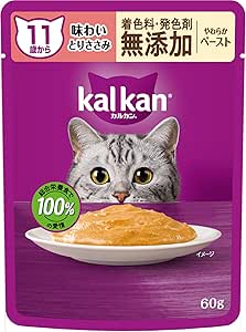 カルカン パウチ ペースト 11歳から 60g×12袋 着色料・発色剤 無添加 味わいとりささみ シニア 高齢期 やわらかペーストウェットフード キャットフード 総合栄養食 水分補給 毎日食べることを考えたウェット 猫 kal kan お試し 新カルカン