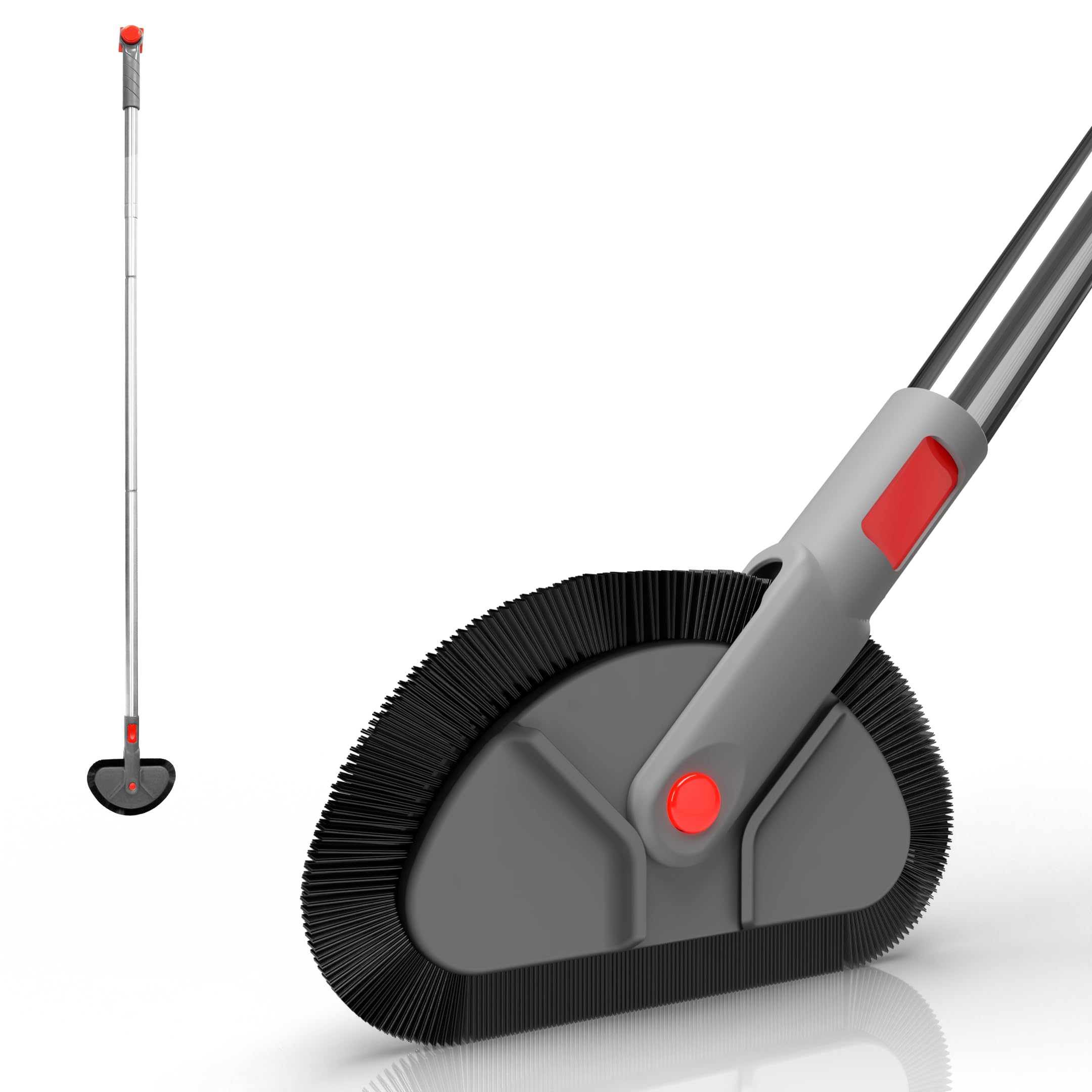 FAYINAGrout Cleaner Scrub Brush Reversible - Stiff Angled Bristles for Tile Showers, Bathtubs, Kitchens - Stainless Steel Handle Extendable up to 56 Inches