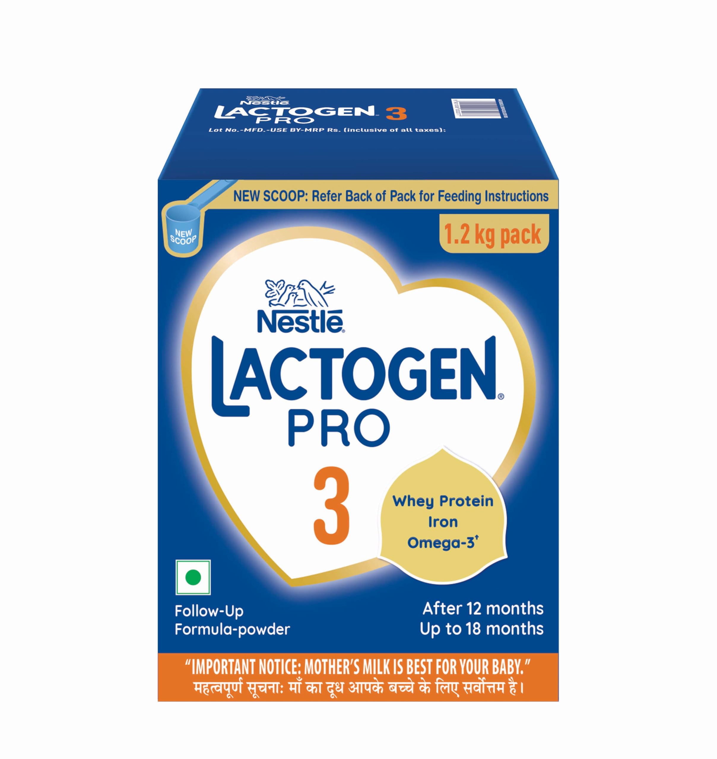 Lactogen Pro 3, Follow-Up Formula with Iron, Whey Protein and Omega 3, After 12 Months Up to 18 Months, Bag-in-Box Pack, 1.2 kg (3 Units*400g)-image-35