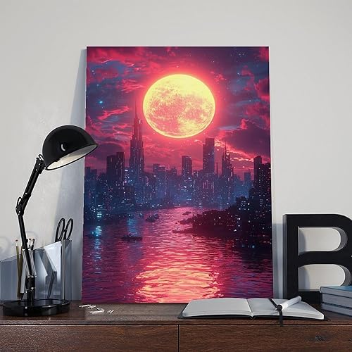 Miniatura 8 de XAHOR Vaporwave Wall Art  Retro Futuristic Neon Synthwave Print for Modern Home Decor Canvas Posters Wall Art Bedroom Office Room Decor Gift