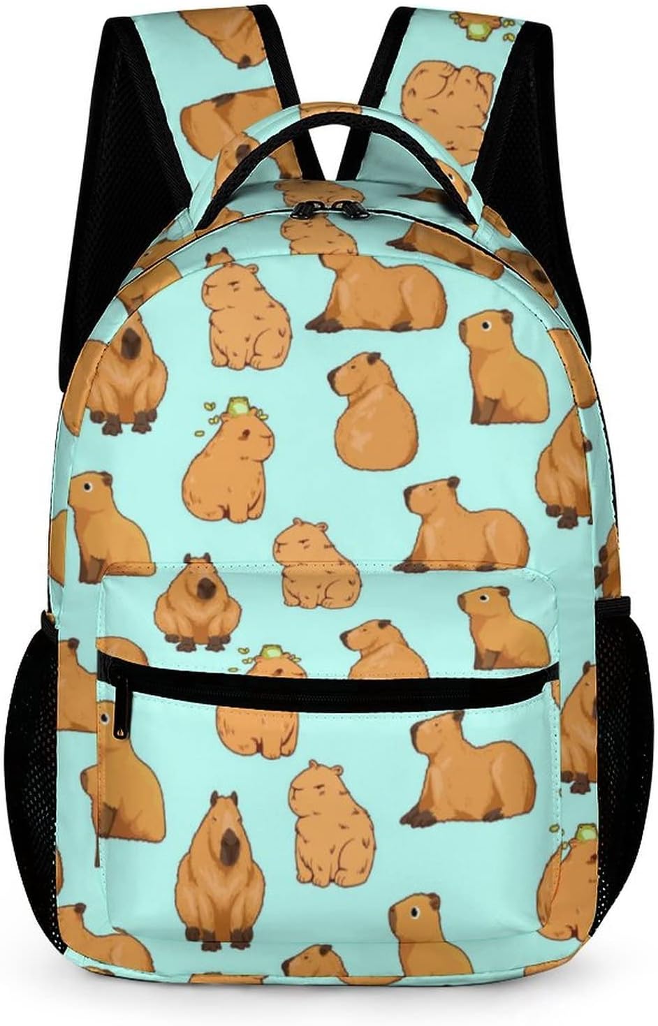 Capybara Backpack for Kids Boys Girls Polyester Fashion School Bag Print Travel Stylish Laptop Bookbag Gift Blue