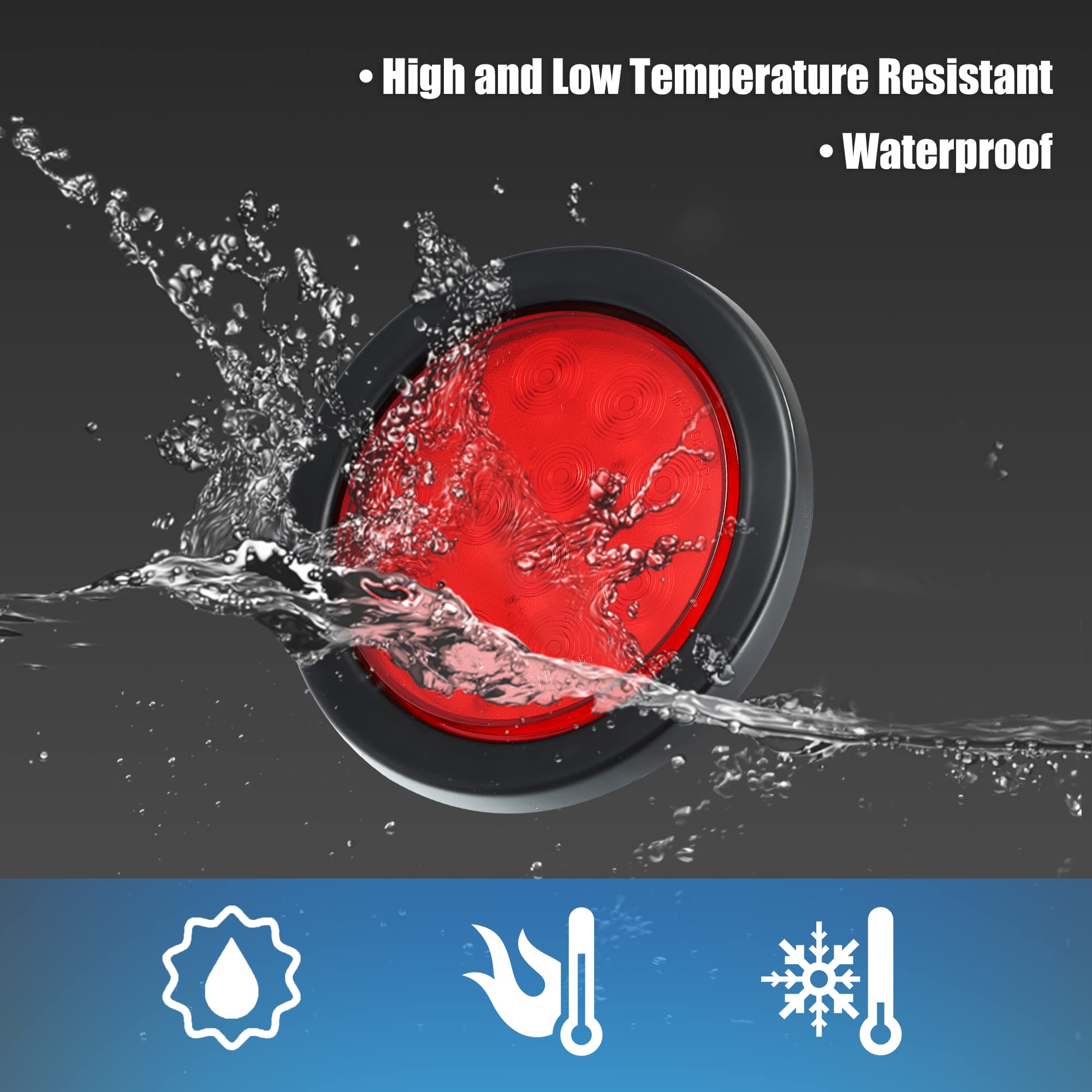 X AUTOHAUX 1 Juego 4" 12 LED Rojo Blanco Remolque Luz Barra Impermeable Marcador ID Barra