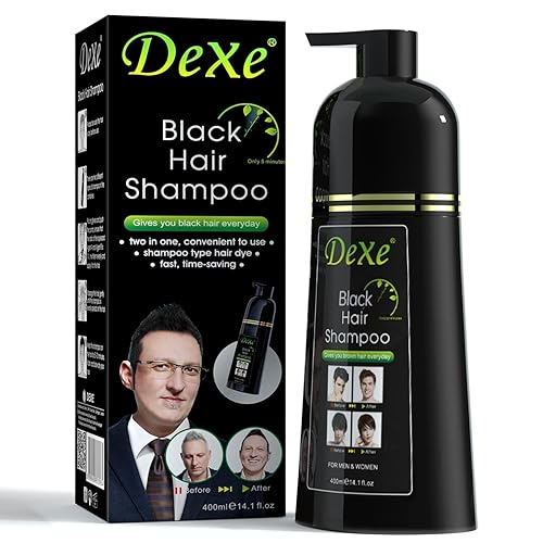 Signature Dexe - Champú para cabello negro de 135fl oz tinte de ennegrecimiento instantáneo para hombres y mujeres color negro fácil de usar dura 30 Signature Dexe - Champú para cabello negro de 135fl oz tinte de ennegrecimiento instantáneo para hombres y mujeres color negro fácil de usar dura 30