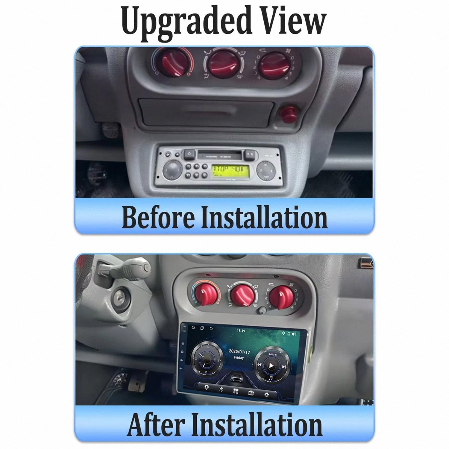Car Stereo Carplay Radio de Coche para Renault Twingo 2005-2013 Soporta Bluetooth, Control Volante, USB, WiFi, 4G, Mirror-Link, GPS Navegador/Radio FM, 4 Nuclear 2G+32G