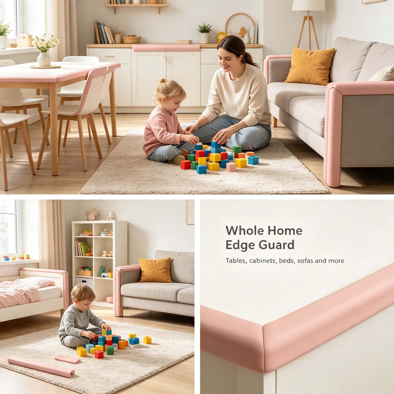 Protector De Esquinas Y Bordes, Banda De Espuma Antigolpes, Tira Parachoques para Muebles, Mesas Y Escritorios, Acolchado Amortiguador, Flexible Y Fácil De Instalar