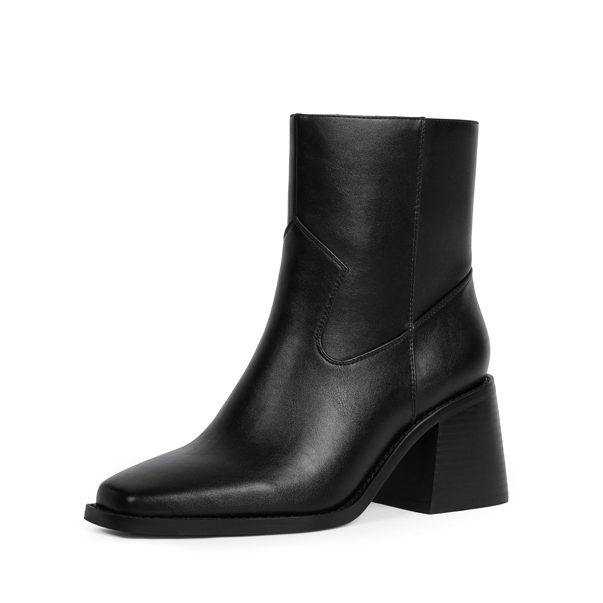 Ankle Boots for Women 2 76 Chunky Heel Square Toe Fall Winter Side Zipper Dress Ankle Booties for