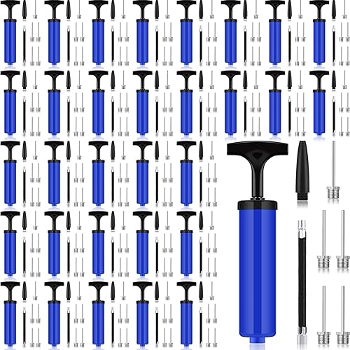 Miniatura 1 de Fumete 100 juegos de bomba de bola a granel bomba de aire para pelotas deportivas, incluye boquilla de aguja, manguera de extensión de bomba de mano