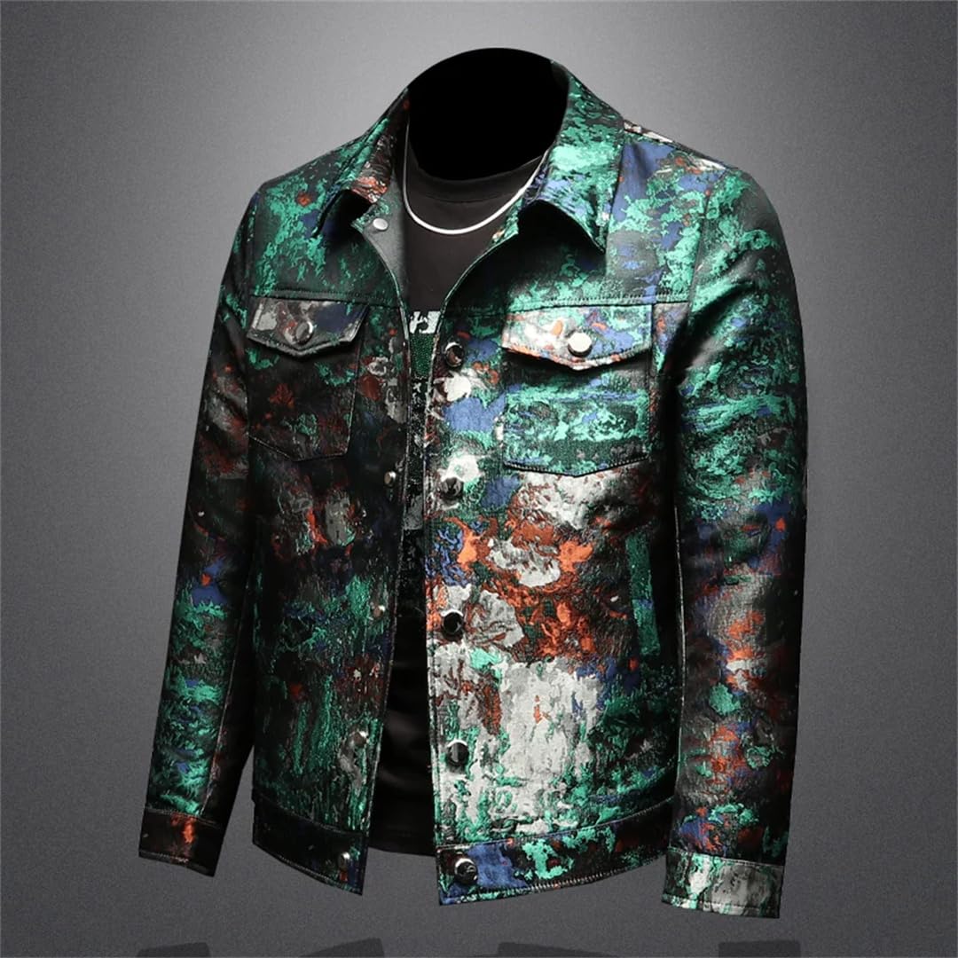 Męska wiosenna kurtka bomberka vintage żakardowa biznesowa społeczna społeczna moda uliczna