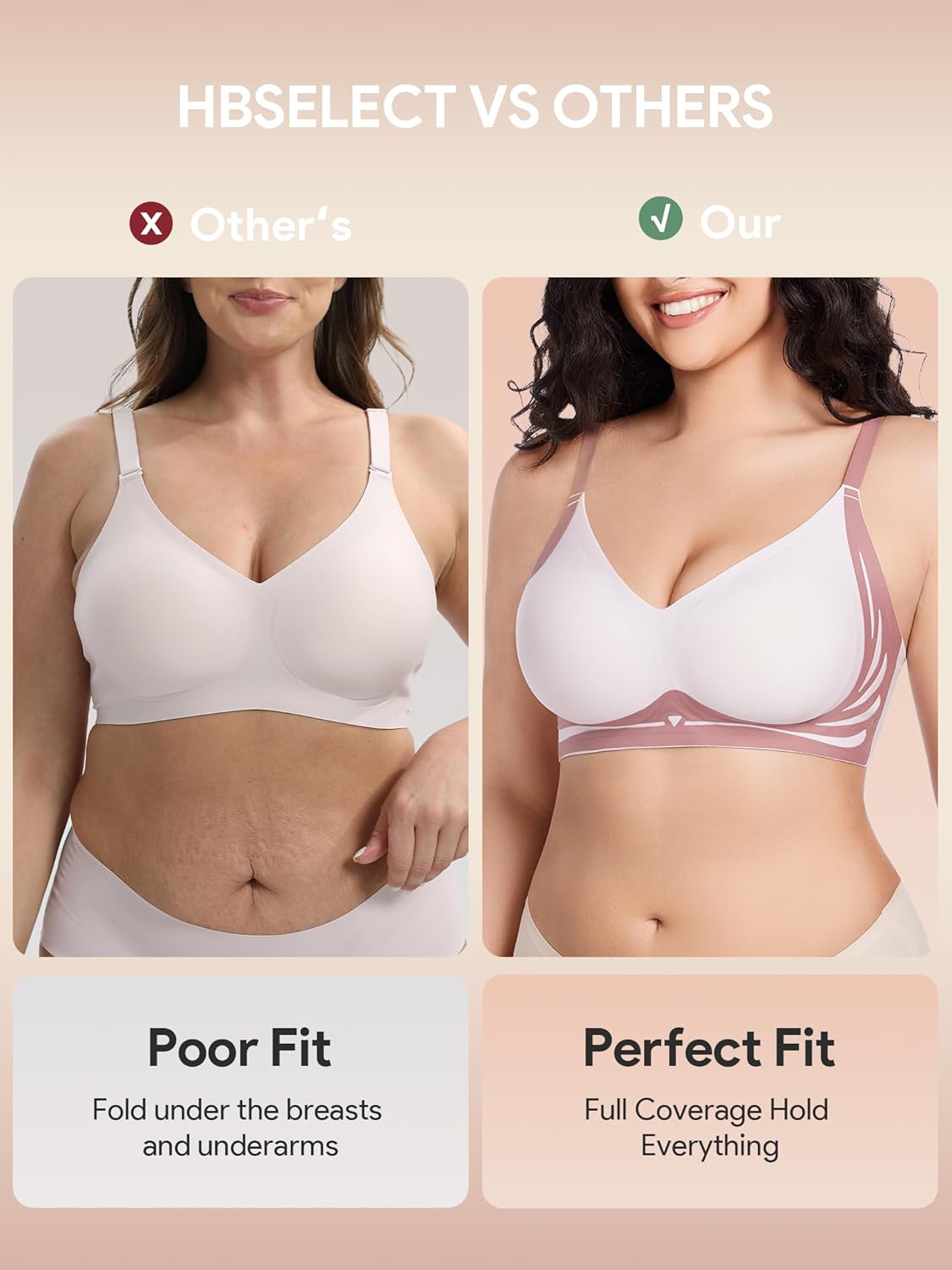 HBselect Jelly Bras for Women No Underwire Comfort Wireless Push Up Bras Seamless Tshirt Bralettes for Women - Image 6