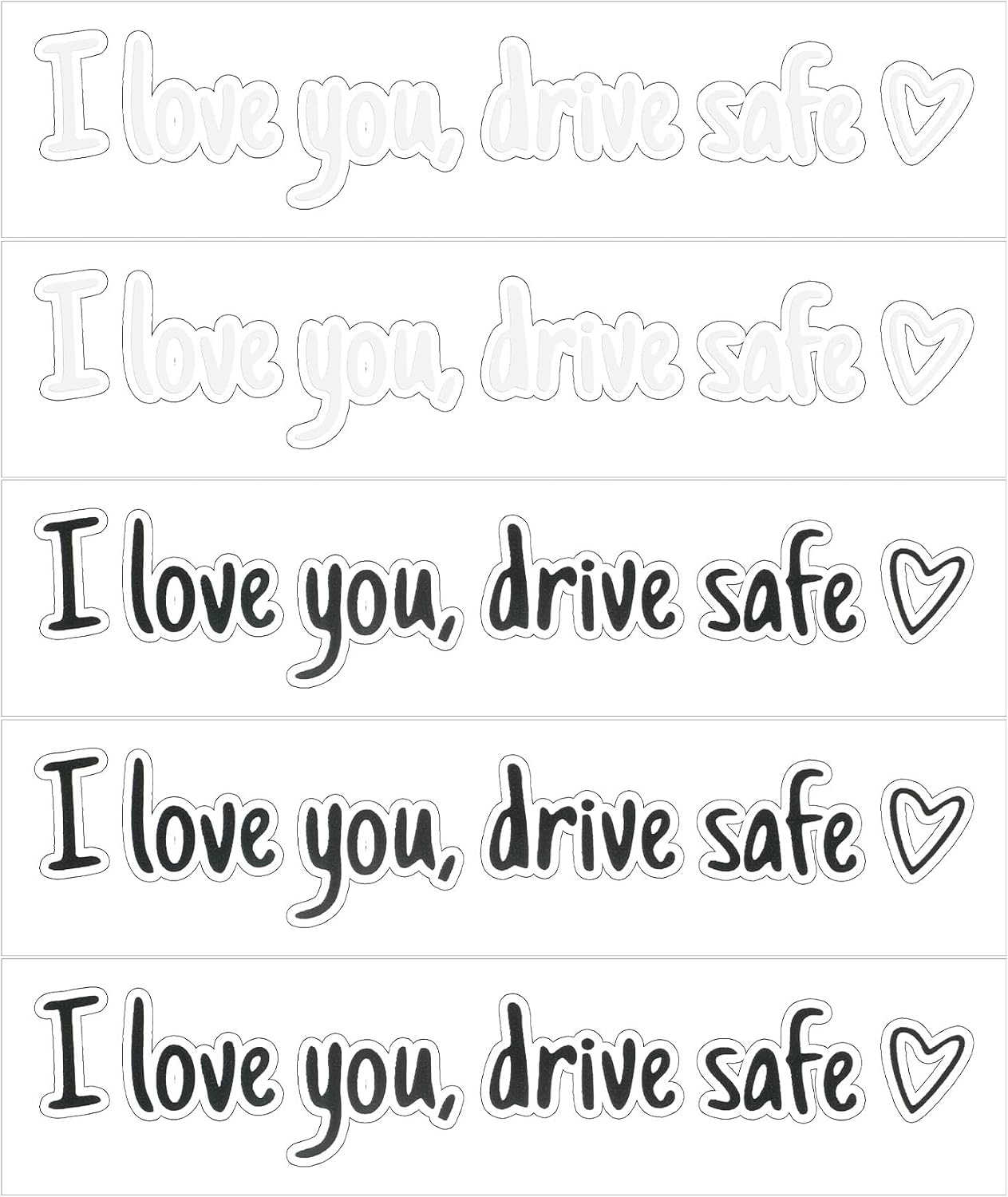 10PCS I Love You Drive Safe Mirror Sticker, I Love You Drive Safe Sticker for Car Windows & Rearview, Funny & Cute Decals to Show Your Loves, Waterproof and Reusable