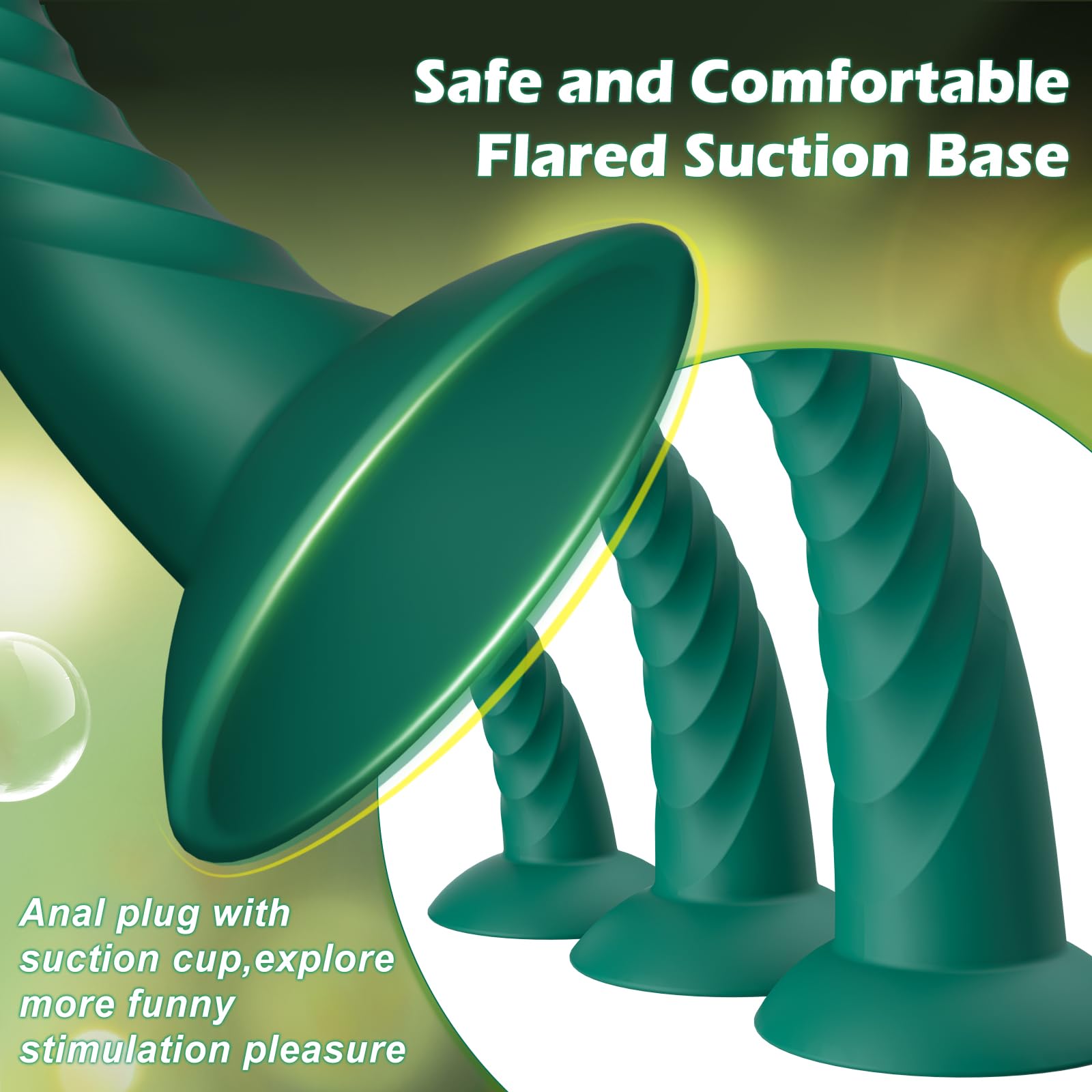 Anal Plug Pack of 3 Anal Toys, Silicone Adult Sex Anal Trainer Butt Plug for Beginners Advanced Players Anal Training Sets with Flared Suction Base Prostate Massager for Men, Women & Couple ()