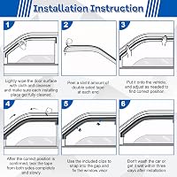 ZWPARTS Szélterelő Készlet VW T5 T6 Modellekhez - 2db Fekete Öntapadós Ablak Légterelő, Eső és Szélvédő, Klipsszel Rögzíthető Oldalsó Ablako 7