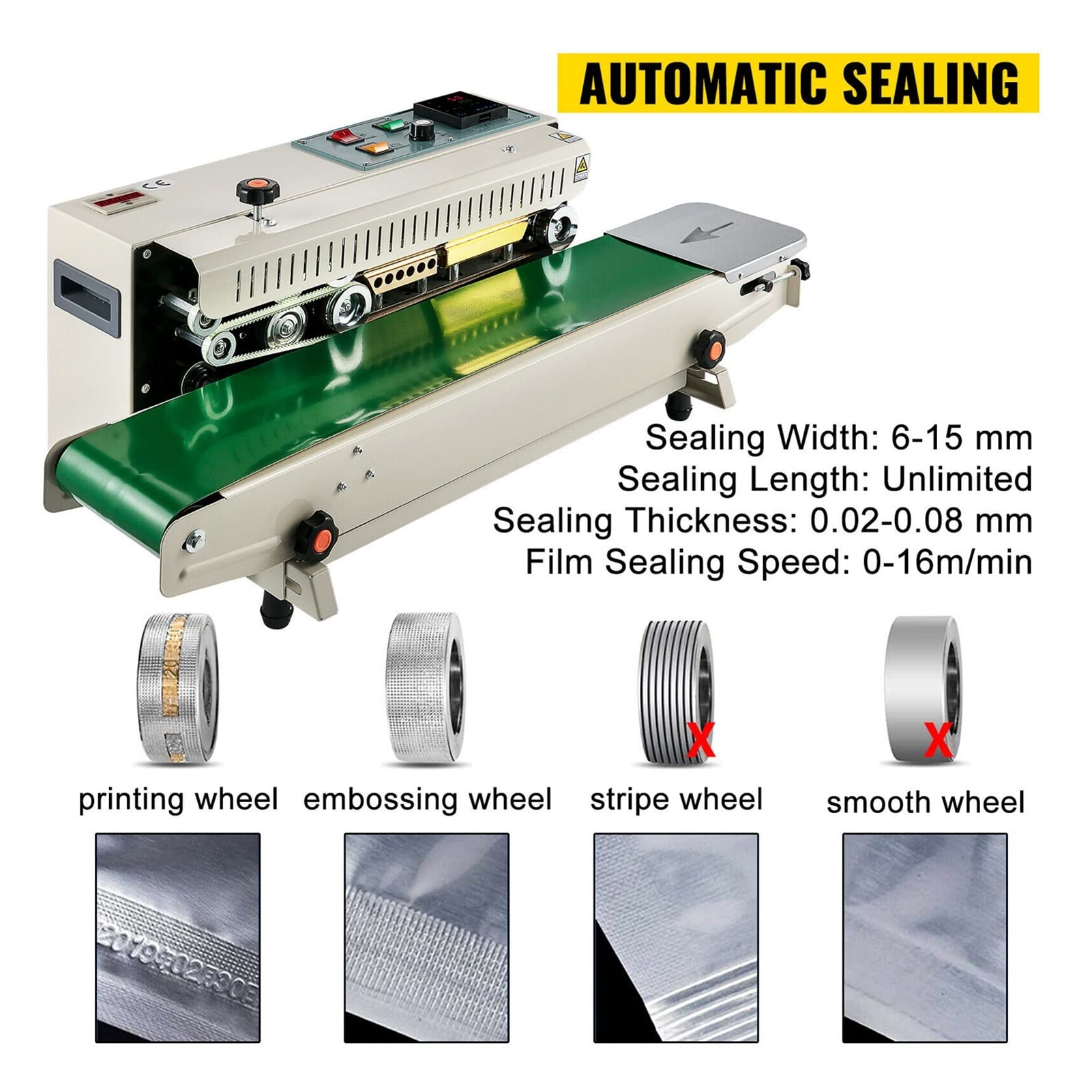 Scelaire de sac en continu Scellant Machine Horizontal Sceller FR900K SOILD INK AUTOMATIQUE EXPANDÉ ALIMENTATION SCOLER SAG PLASTIQUE