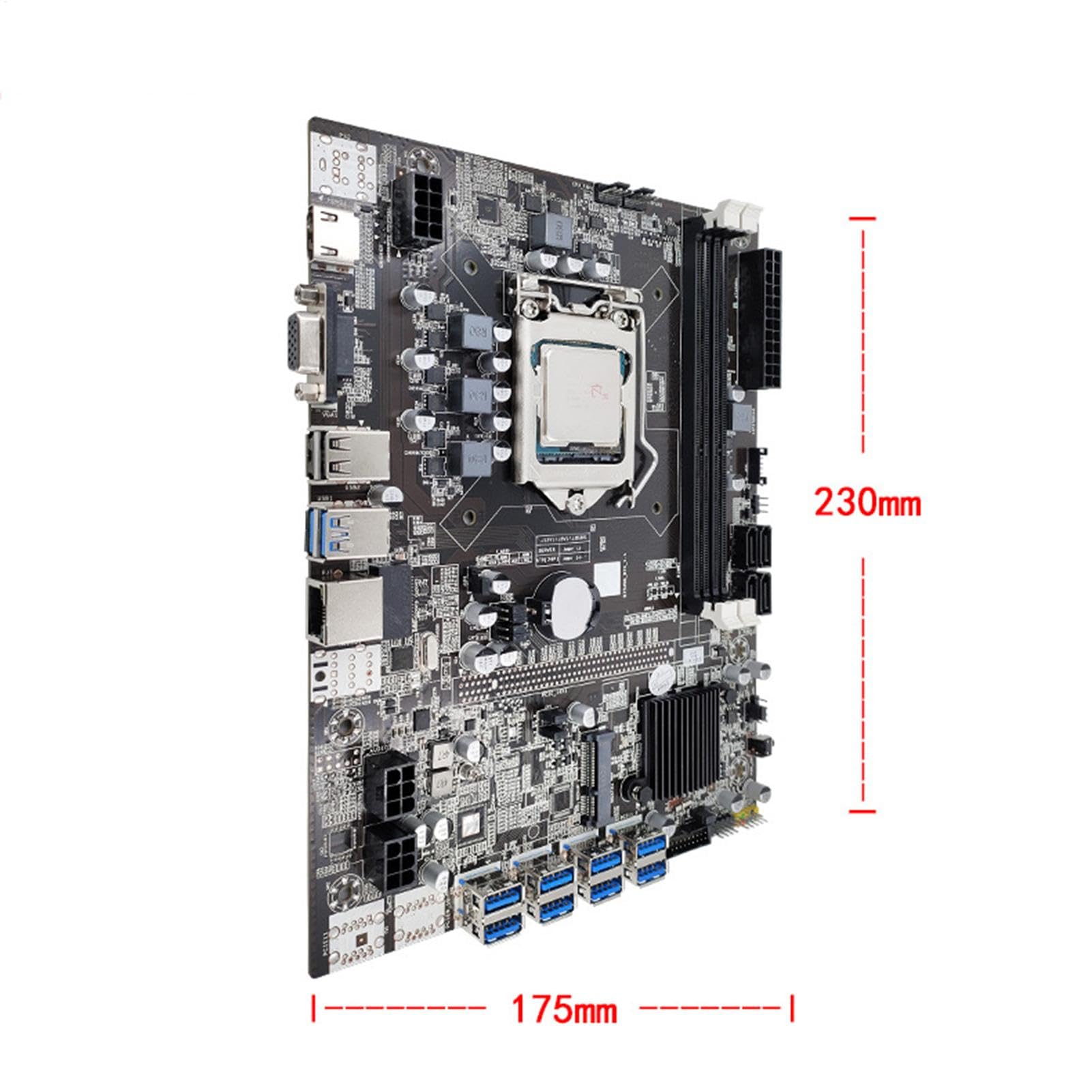 Czarna płyta główna B75 USB-BTC, wysoka prędkość CPU płyta główna | Combo, standardowe części komputerowe, aktualizacja komputera, jednostki e-sportowe do szybkiego użytkowania, dla zwiększenia