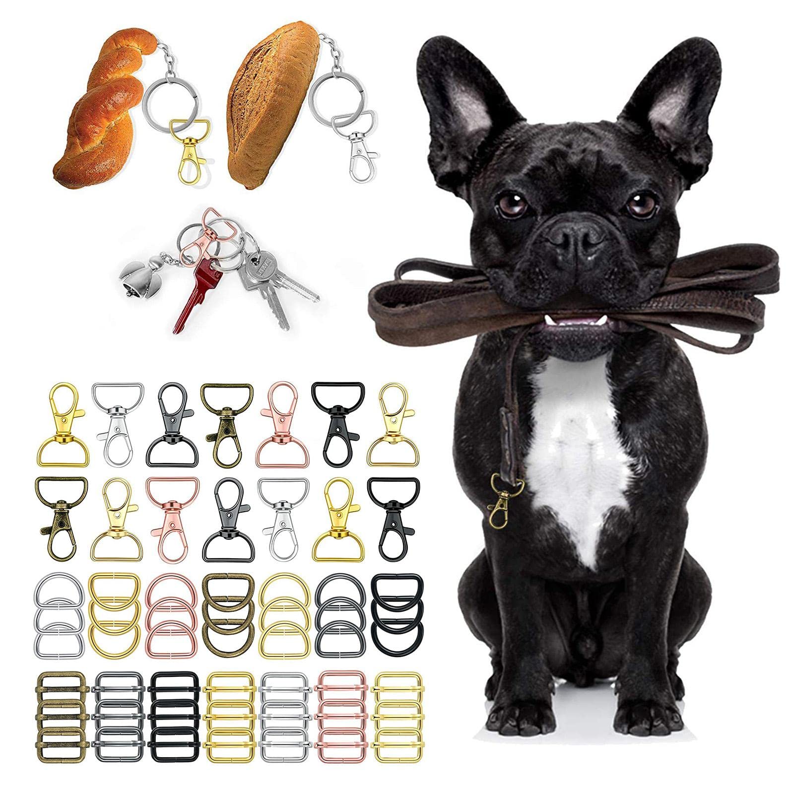 56 piezas de accesorios para bolso con anillos en D para hacer bolsas, costura, colores mixtos