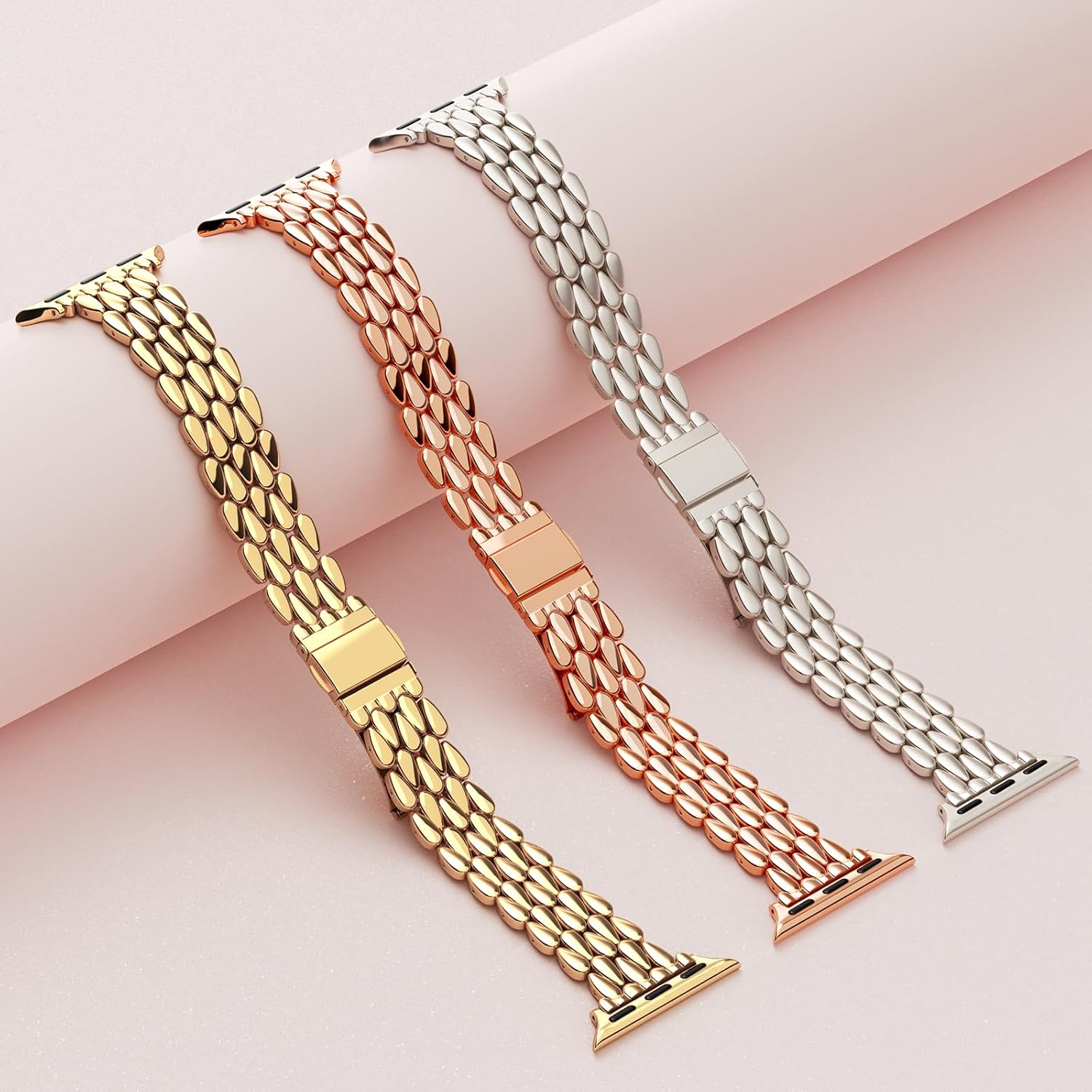 VISOOM Gold Iwatch Bands Compatible With Apple Watch Bands 38/40/41/42/44/45/46mm Women - Thin Metal Dressy Luxury Cute Designer Apple Watch Series 11 10 Se 9 8 7 6 5 4 3 2 1 Bracelet Bands for Women - Image 7