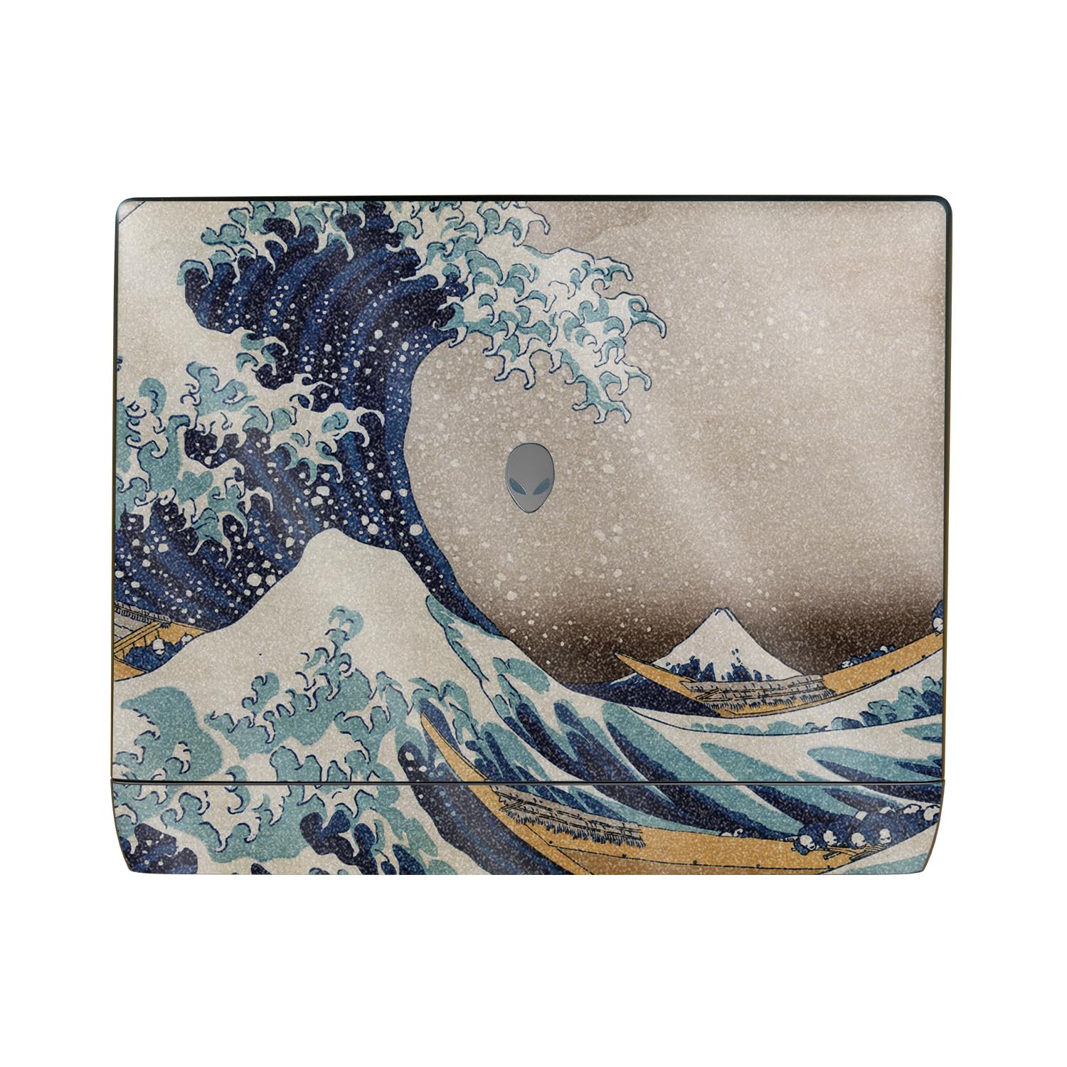 Glossy Glitter Laptop Skin Compatible with Alienware 16 Area-51 (2025) Top Cover Only - Great Wave of Kanagawa - Premium 3M Vinyl Protective Wrap Decal Cover - Easy to Apply | MightySkins